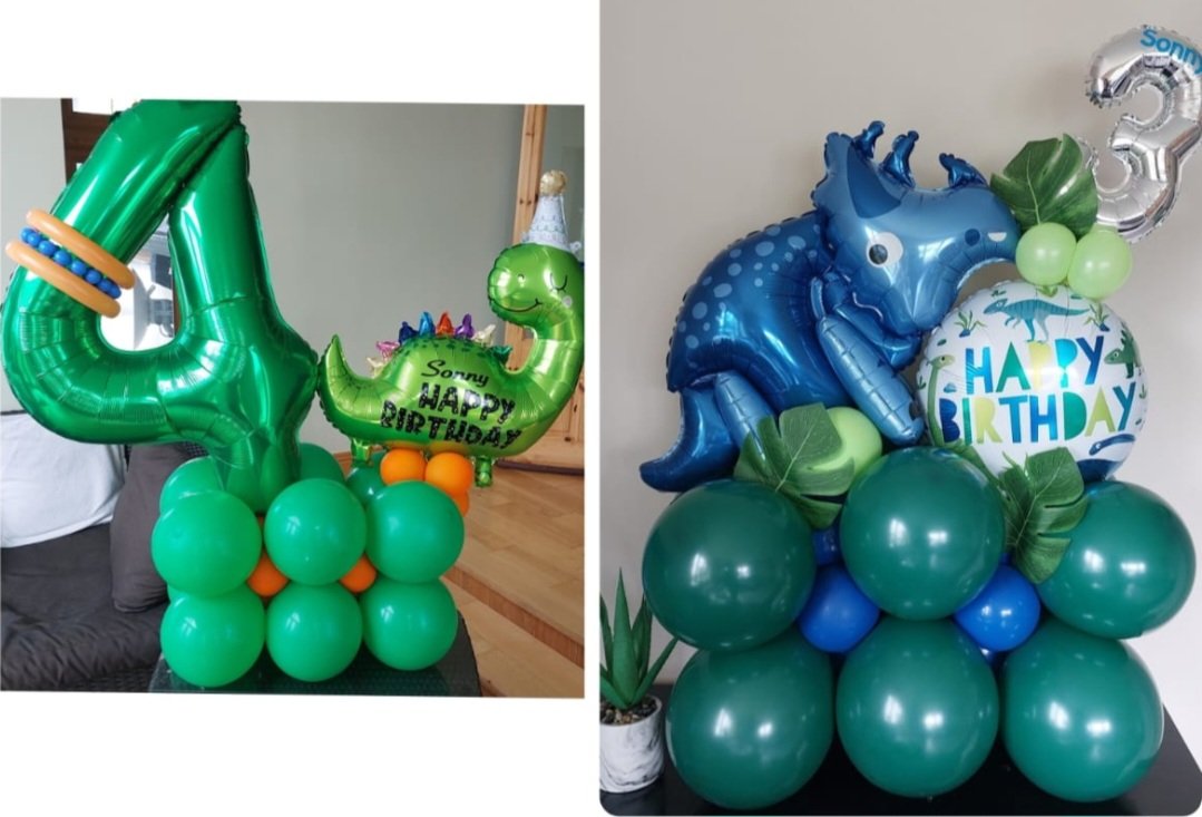 ITEM #33
€45 each
Personalised dinosaur balloon displays. (Each sold separately)