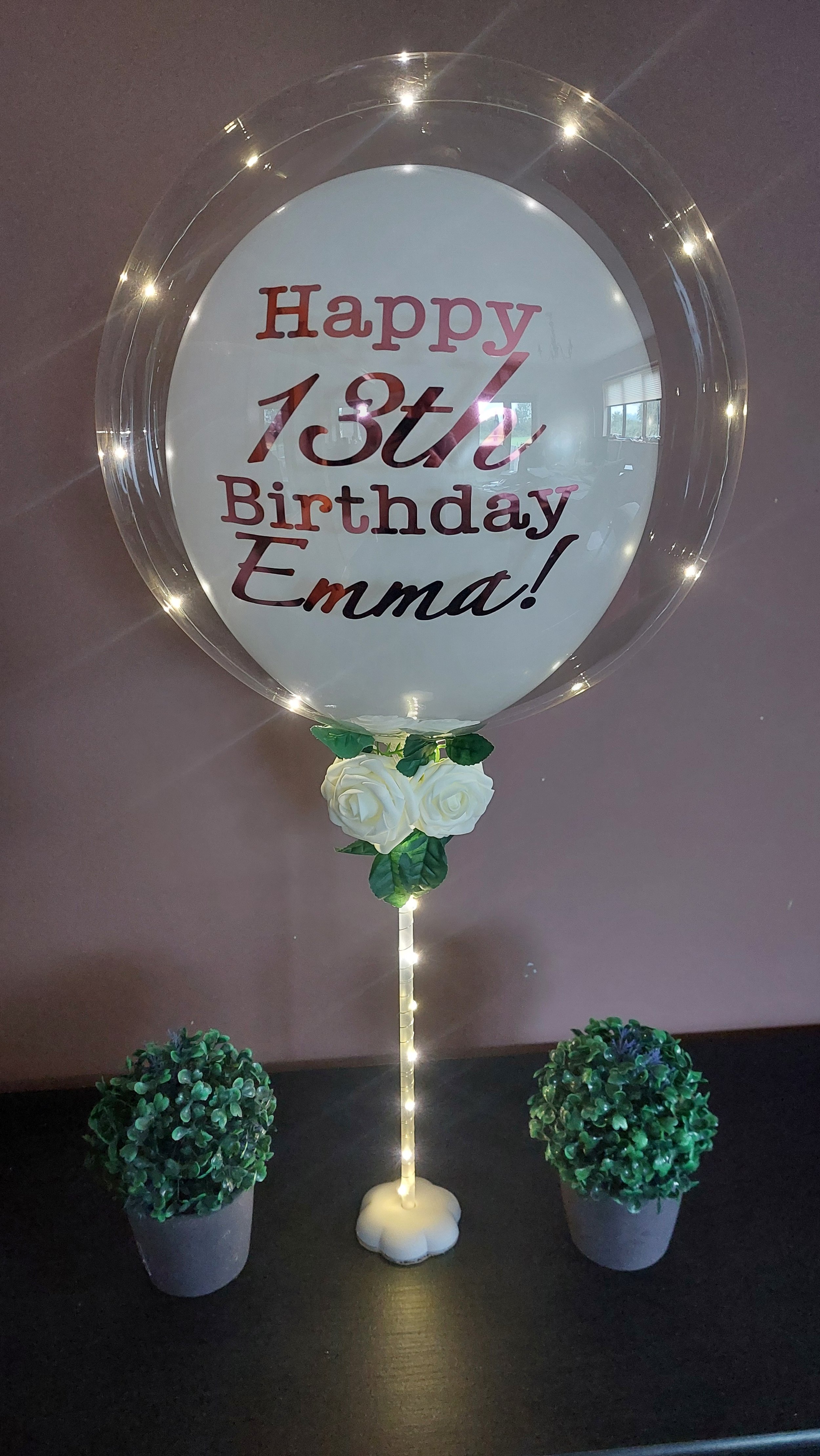 ITEM #22
€28
Light up personalised bubble balloon table display.