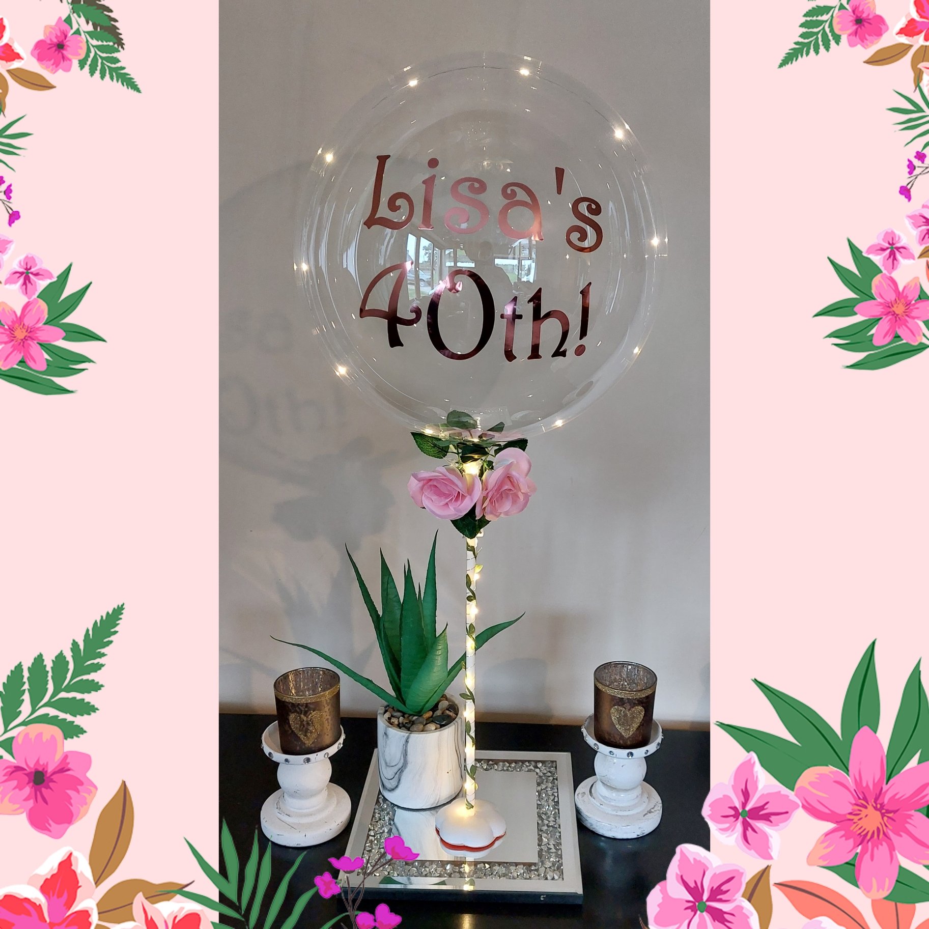 ITEM #13
€24
Personalised light up bubble balloons with roses (pink)