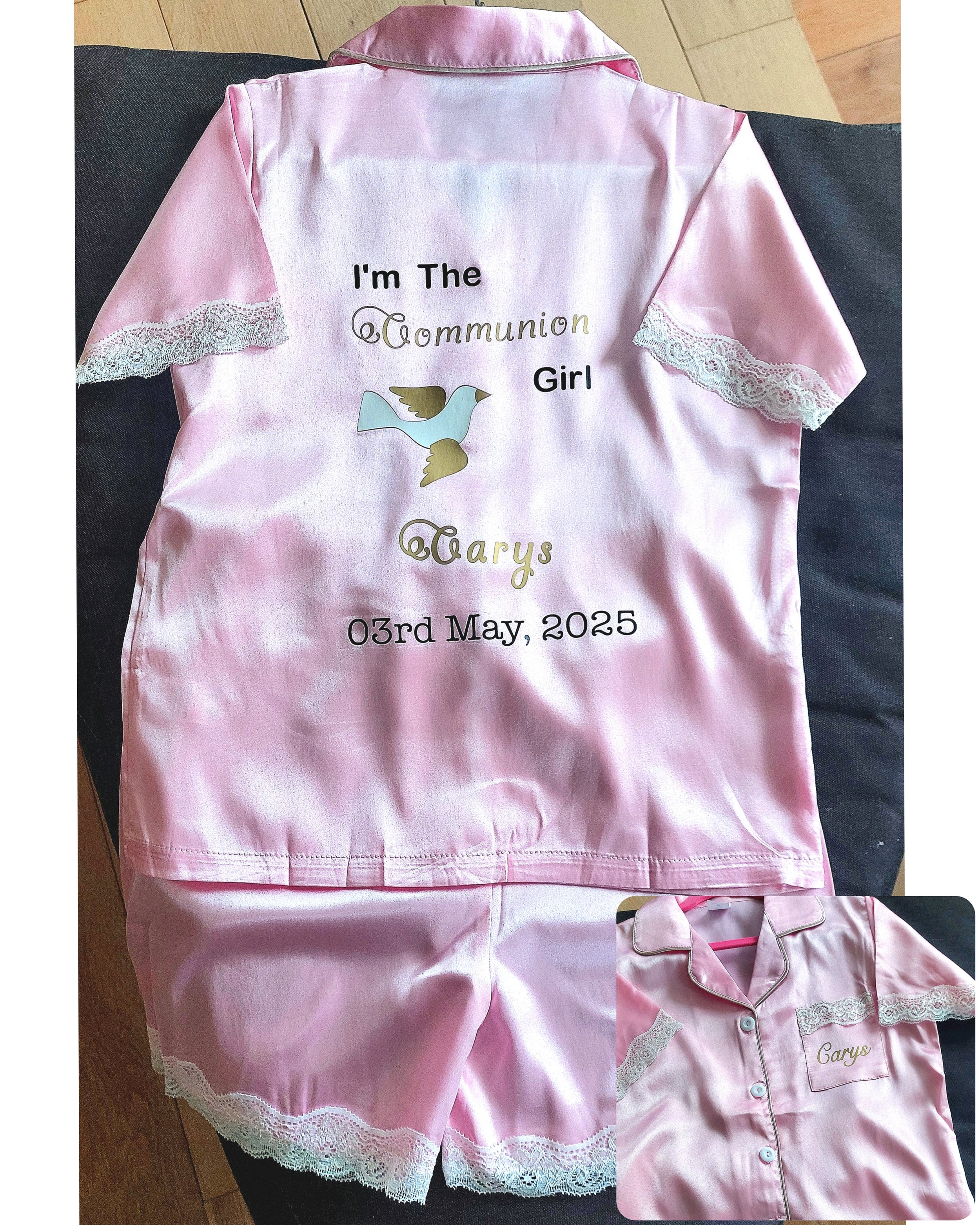 ITEM #54
€24
Personalised Communion girl pajamas.