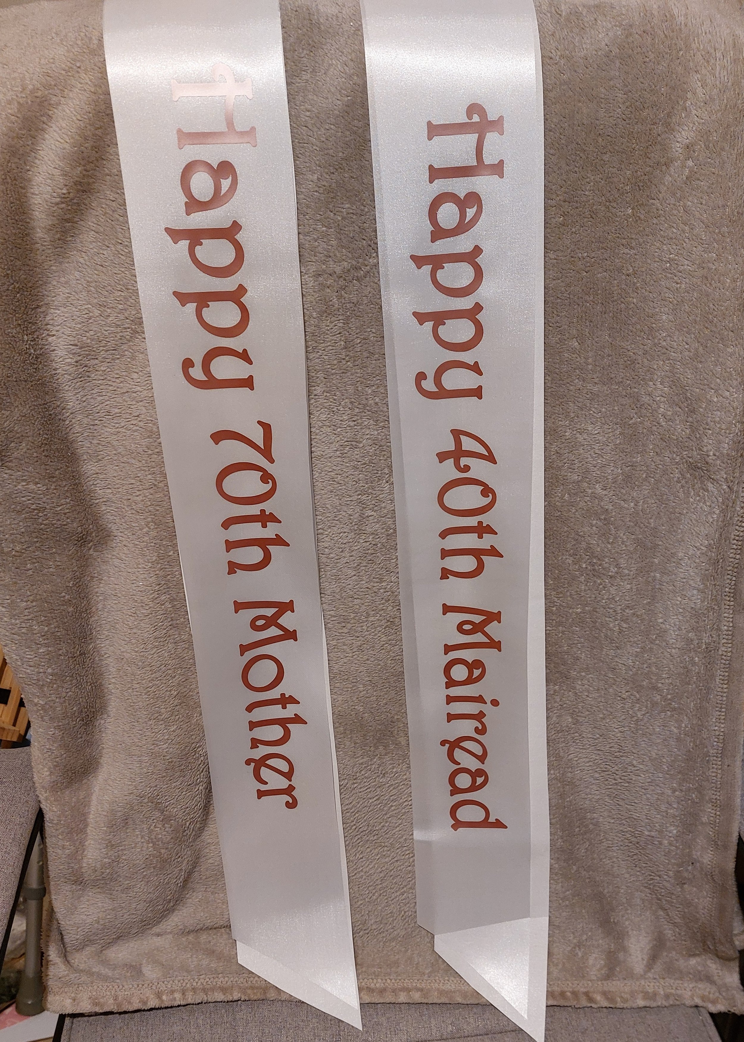 ITEM #112
€8.50 per sash
Personalised birthday sashes.