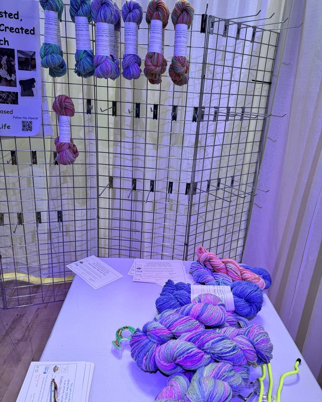 Nothing like labeling freshly died yarn while setting up for a show! @FellowshipofCraft