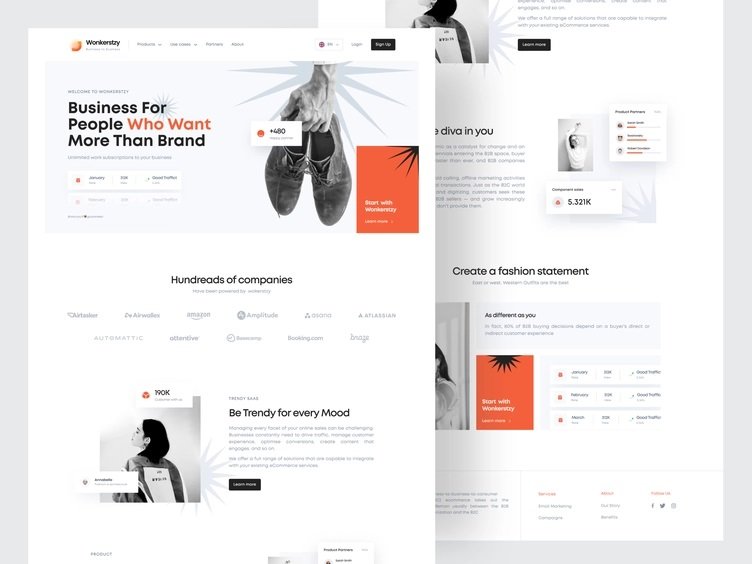 Wonkerstzy Business Brand Landing Page by Adalahreza on Dribbble