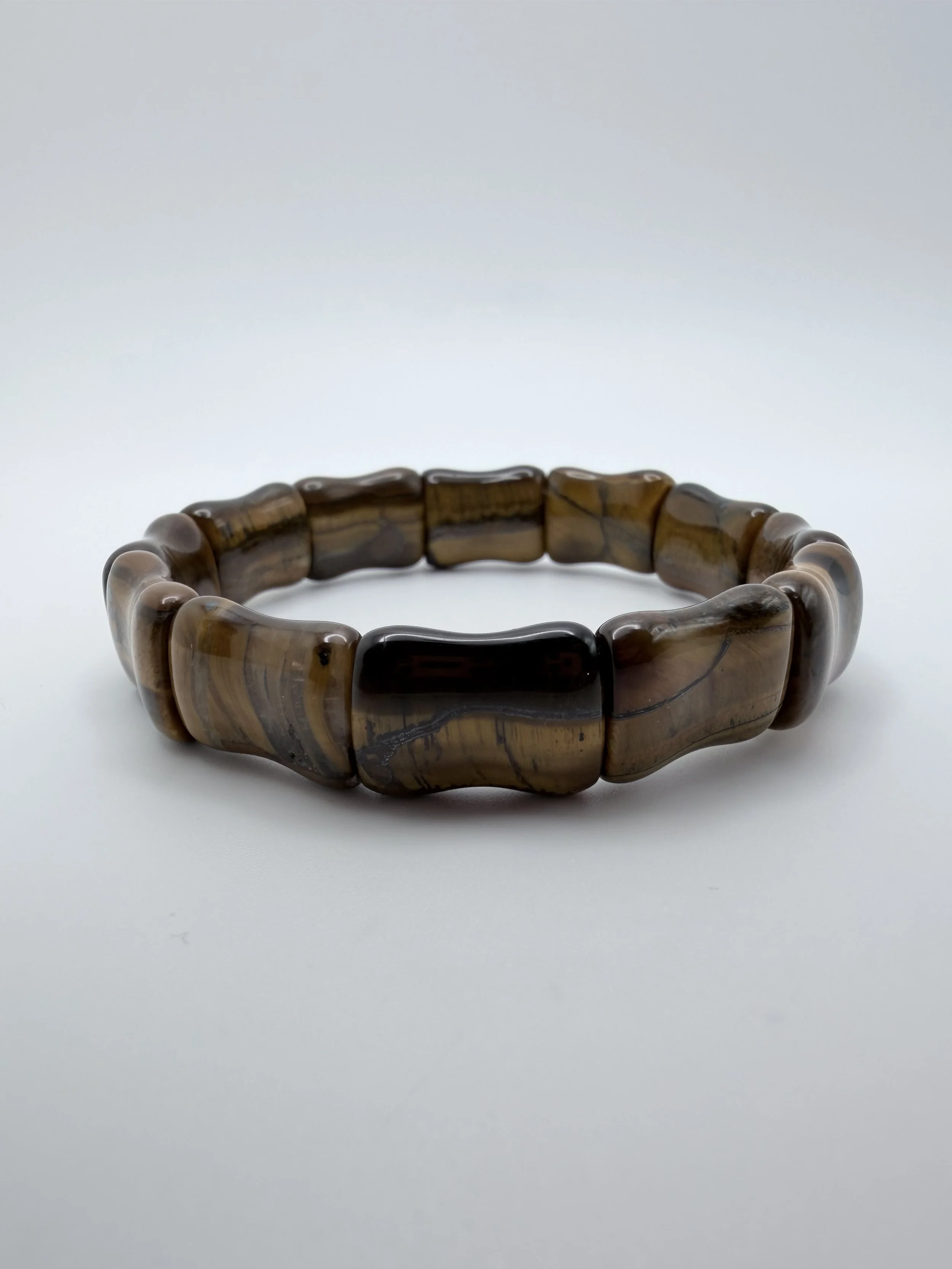 Tiger Eye Stone Rectangular Stretchable Bracelet