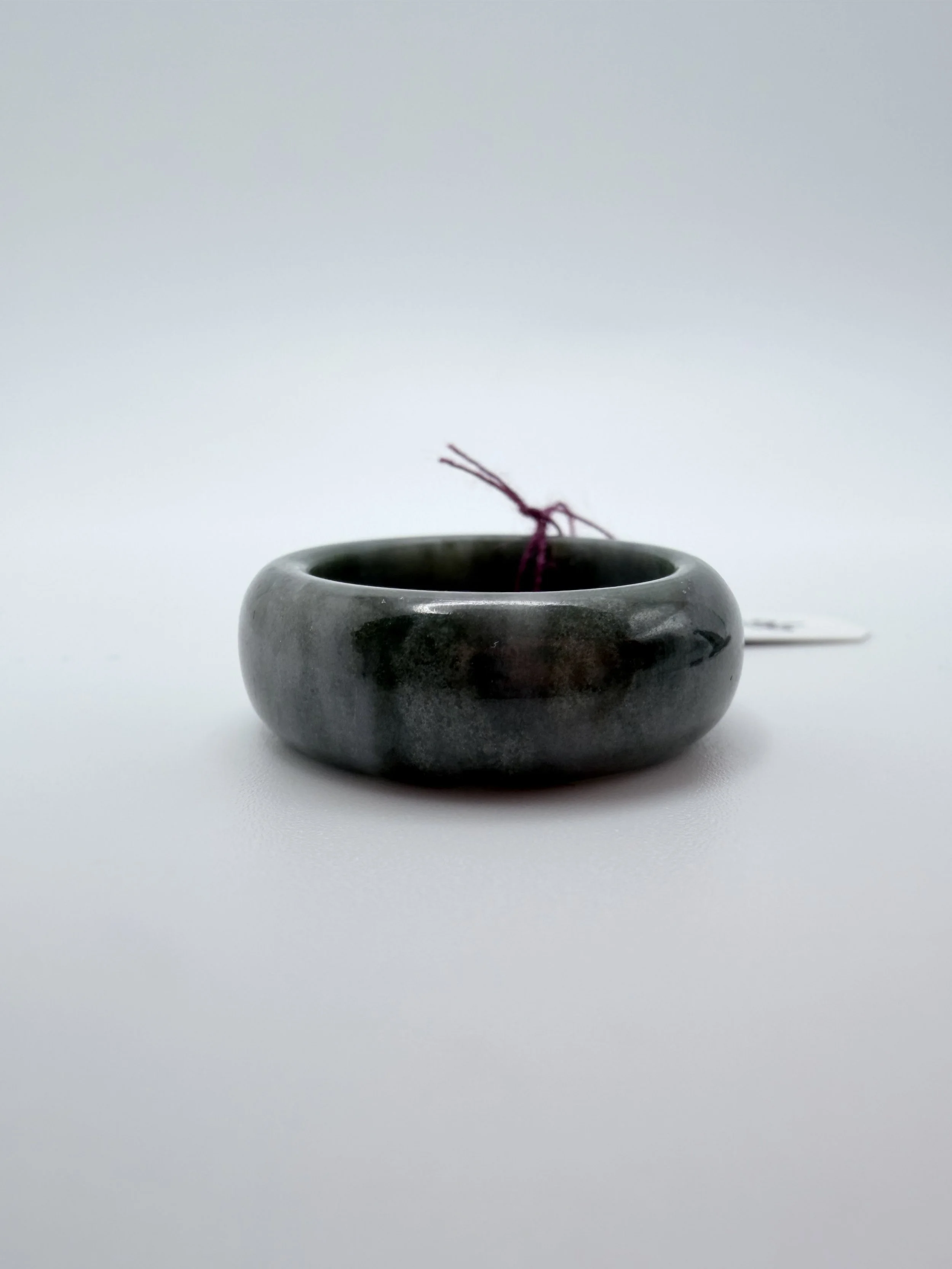8mm All Natural Rounded Jade Ring