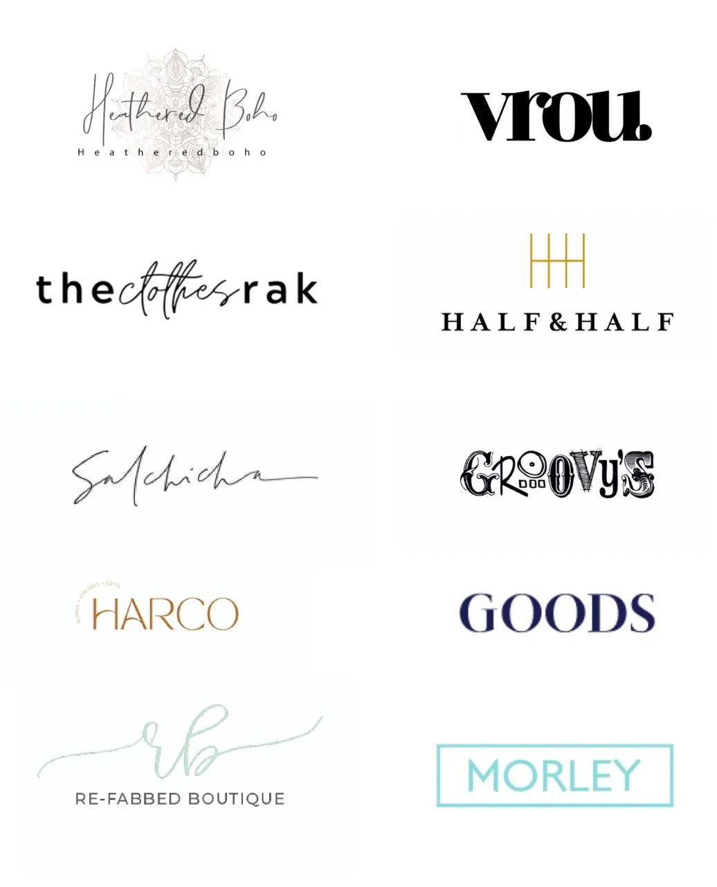 Logos from boutiques using FAVES
