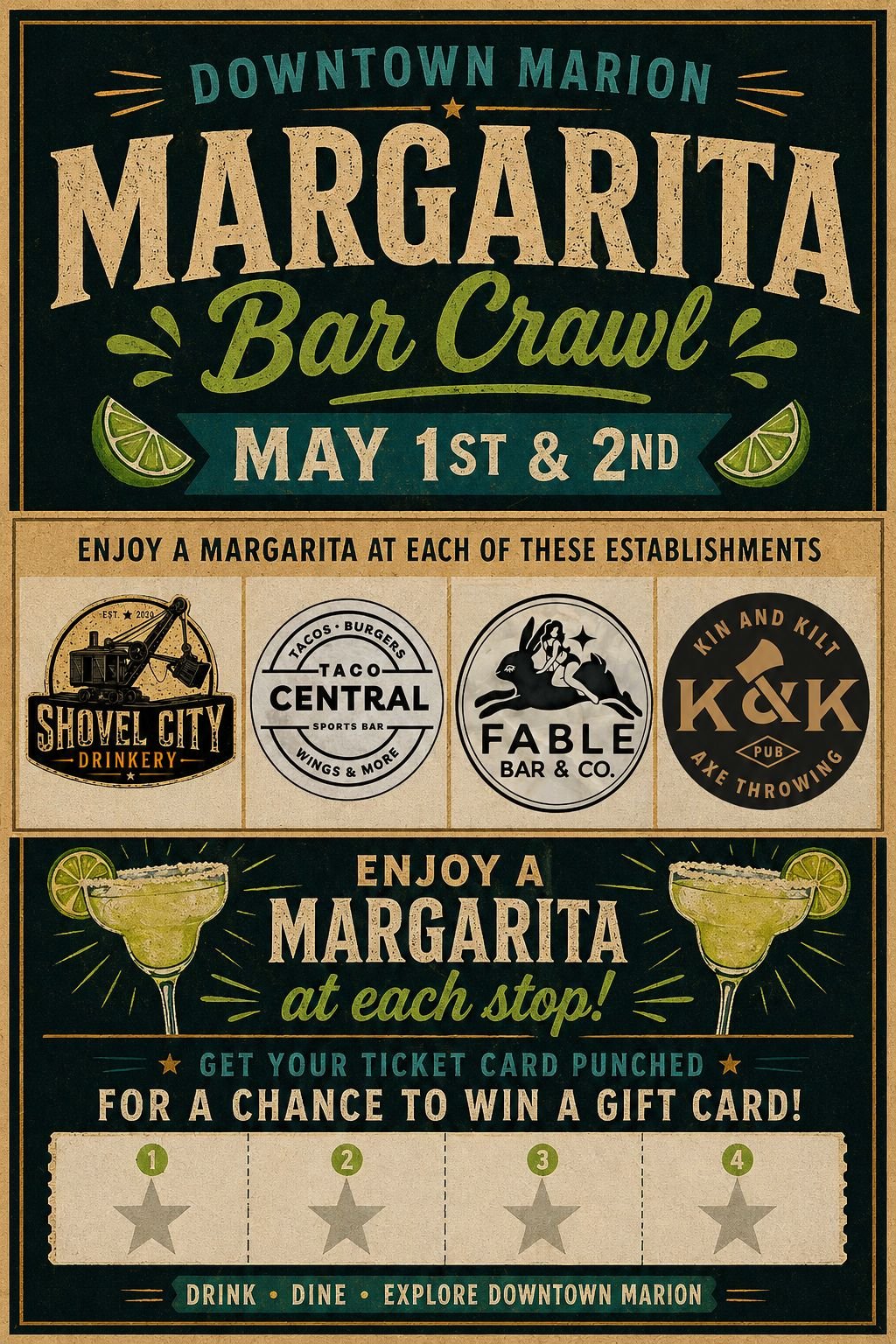Margarita Bar Crawl Downtown Marion