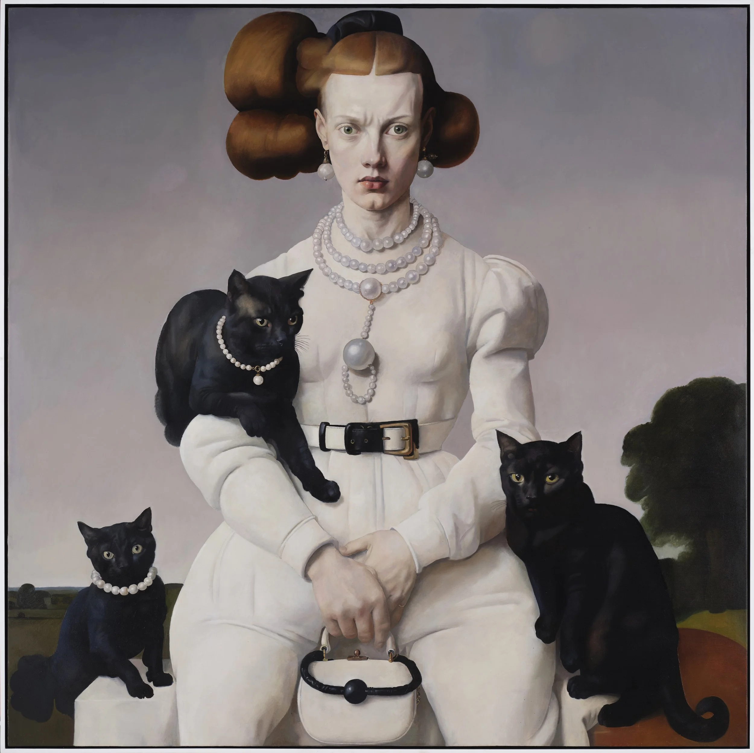 Von Wolfe "Three Cats", 2023-24   Oil on canvas  120 x 120 cm.