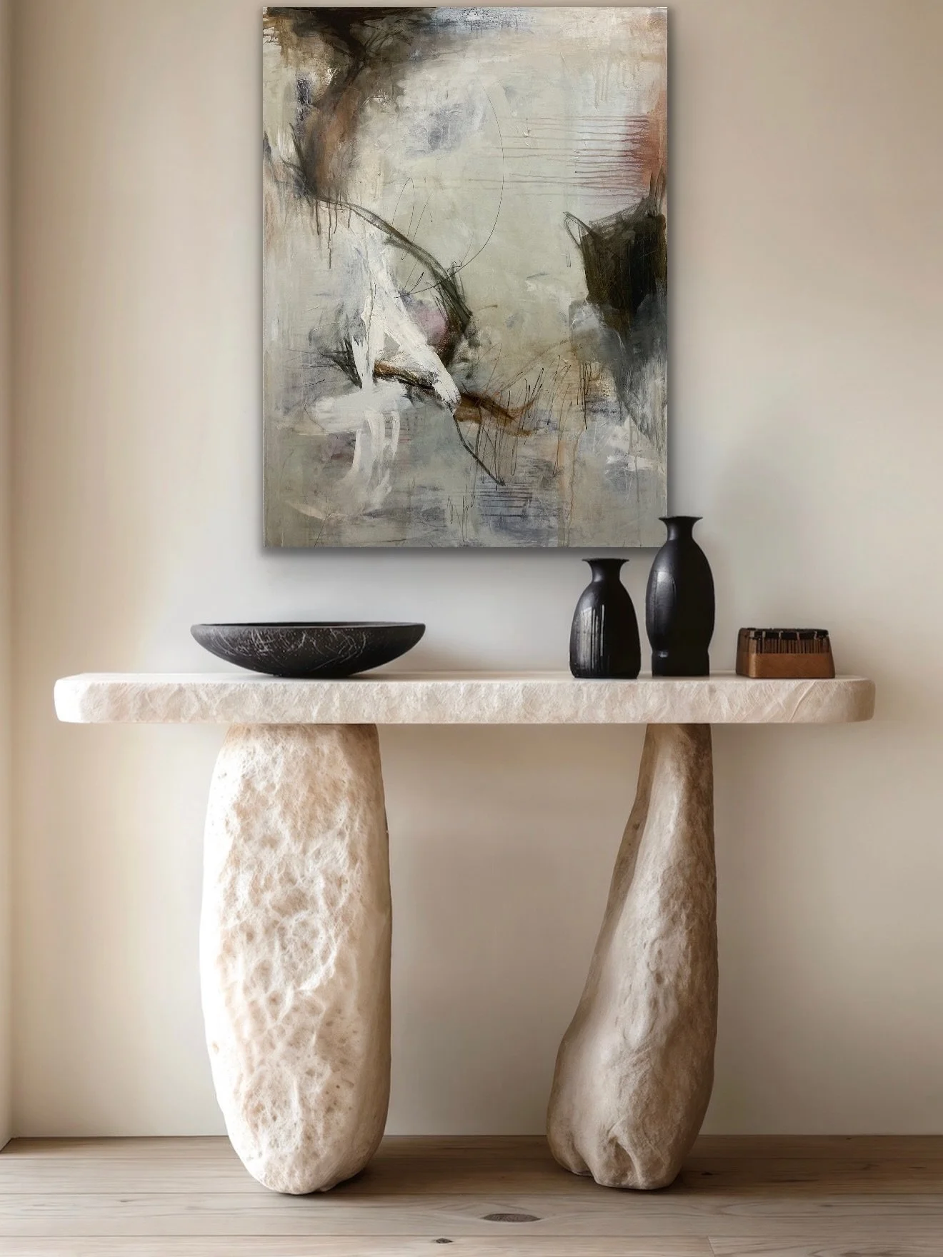 Sometimes quiet neutral tones speak the loudest .

&ldquo;Riverbank&rdquo;
48&rdquo; x 36&rdquo;
.
@adcfineart 
.
#calmingart 
#neutralart 
#minimalism