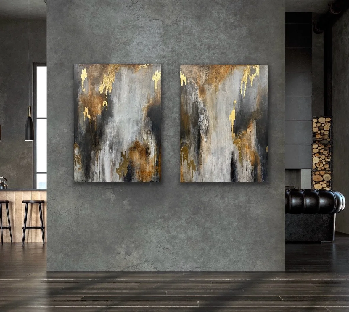 Monochromatic.
Rich tones of brown and grey with gold intertwined.

&ldquo;Bates Alley&rdquo;
48&rdquo; x 36&rdquo;
.
https://www.kellydillard.com/monochromatic-abstract-art
.
#southlaketx
#luxeinteriors 
#earthtoneinteriors