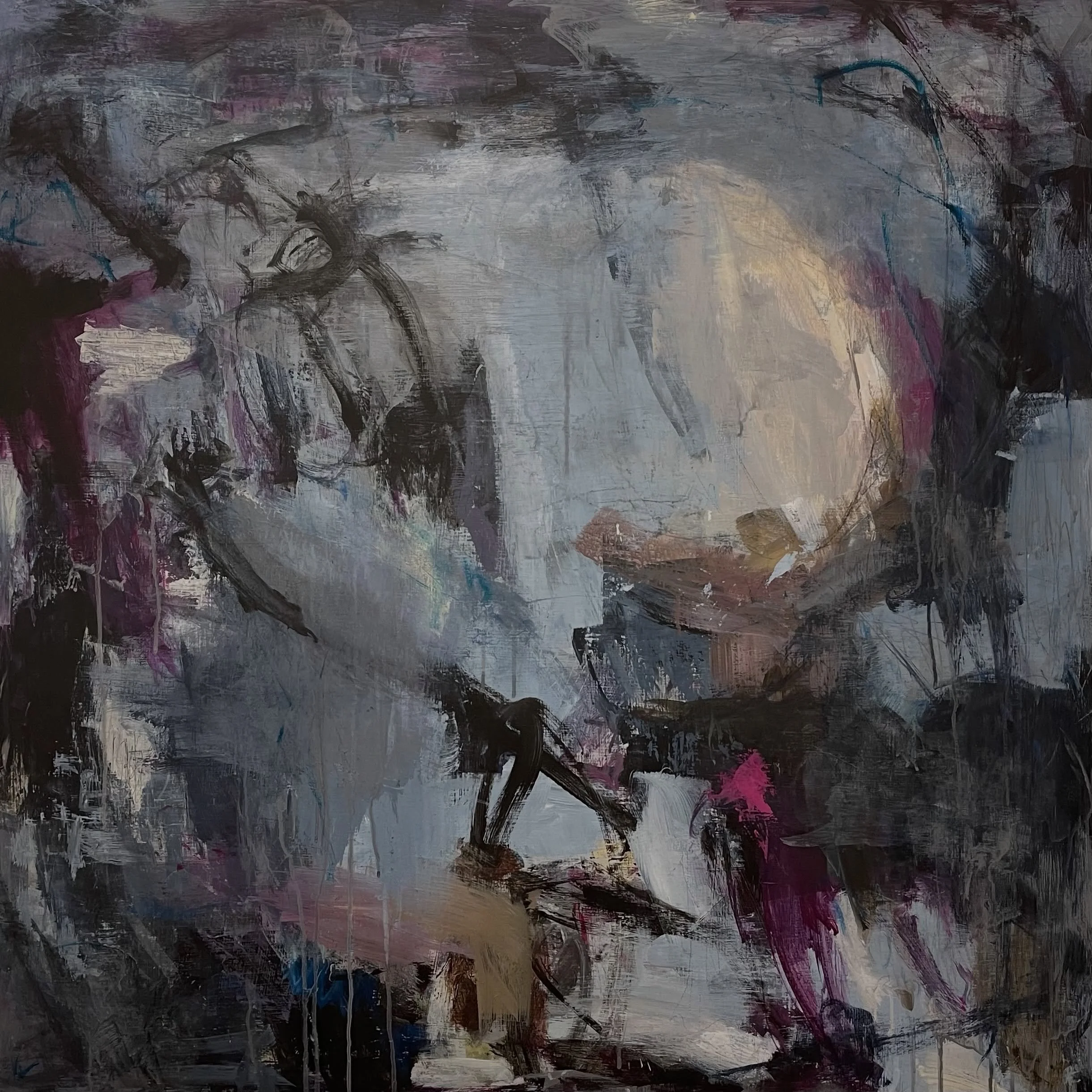 A Blue Moon refers to the second full moon in a calendar month. This is a rare event, hence the phrase are &ldquo;once in a blue moon&rdquo;.
.
Harmony&rsquo;s Moon
40&rdquo; x 40&rdquo;
.
https://www.kellydillard.com/harmonys-moon
