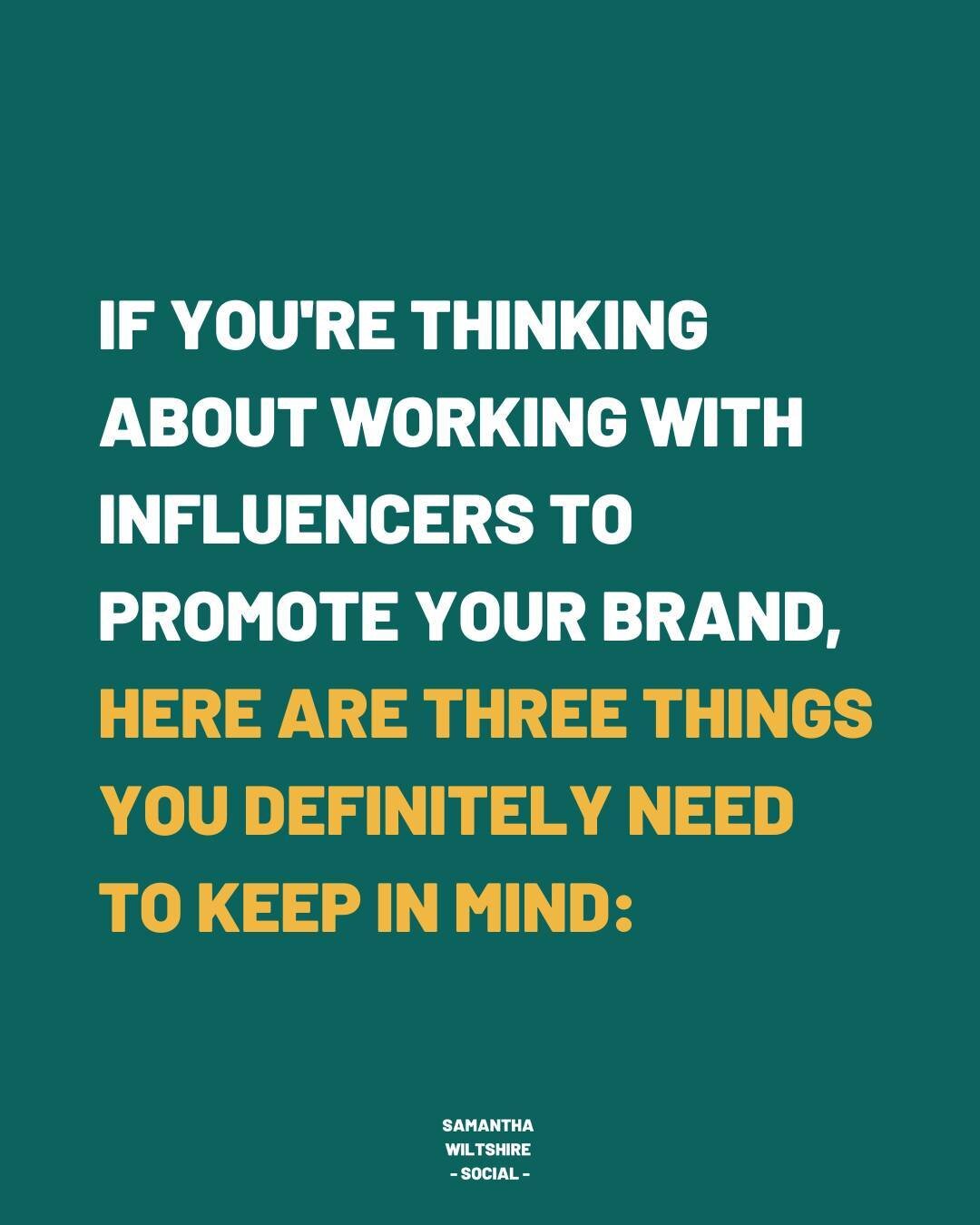Scroll for the low down on working with influencers and three things you DEFINITELY need to keep in mind...⁠
⁠
Do you have any top tips for choosing influencers to work with?⁠
⁠
Let me know in the comments!⁠
⁠