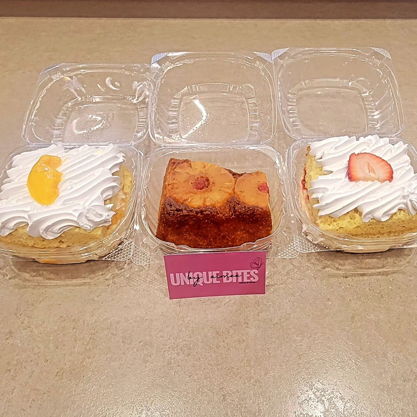 You won't want to miss this!  Limited time offer!!!! Come grab a delicious cake from @uniquebitesbyaimee_ here at Cafe 10:31! Pair perfectly with an iced New Orleans or a hot drip coffee. 

Peach Tres Leches
Pineapple Upside-down
Strawberry Tres Lech
