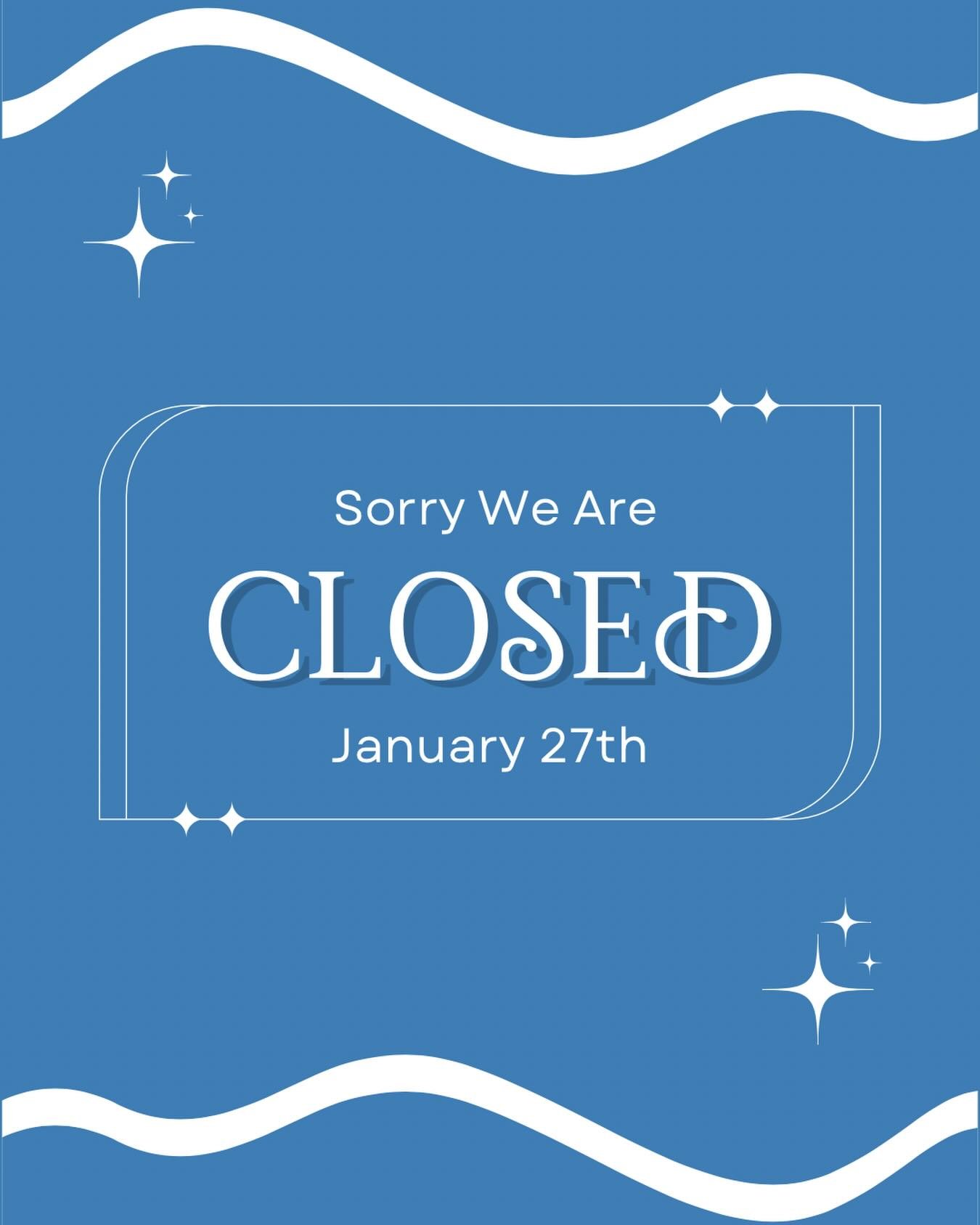 We will be closed tomorrow January 27th to ensure the parking lot and entrance is safe for guests.  We can&rsquo;t wait to see you Wednesday!  Stay safe everyone! 

#cafe1031coffee #townsend #delaware #middletown #winterstormfern