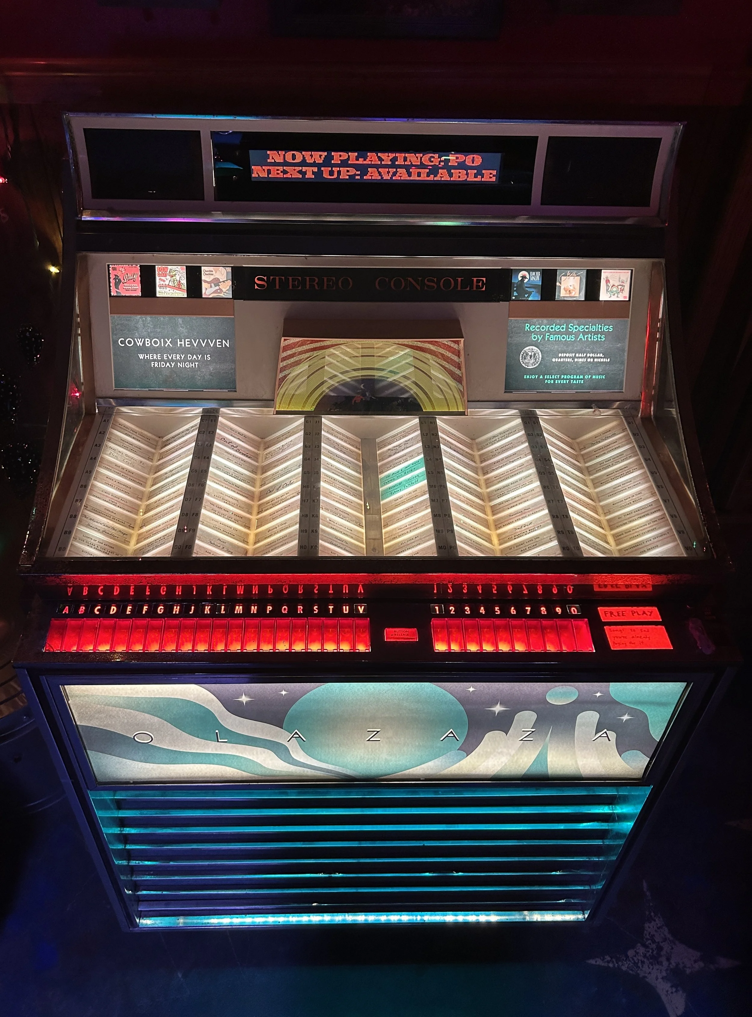 Jukebox inside Cowboix Hevvven at Meow Wolf | Radio Tave