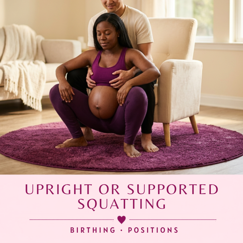 Comfortable Birthing Positions For Easier Labor - Upright or Supported Squatting - NYC