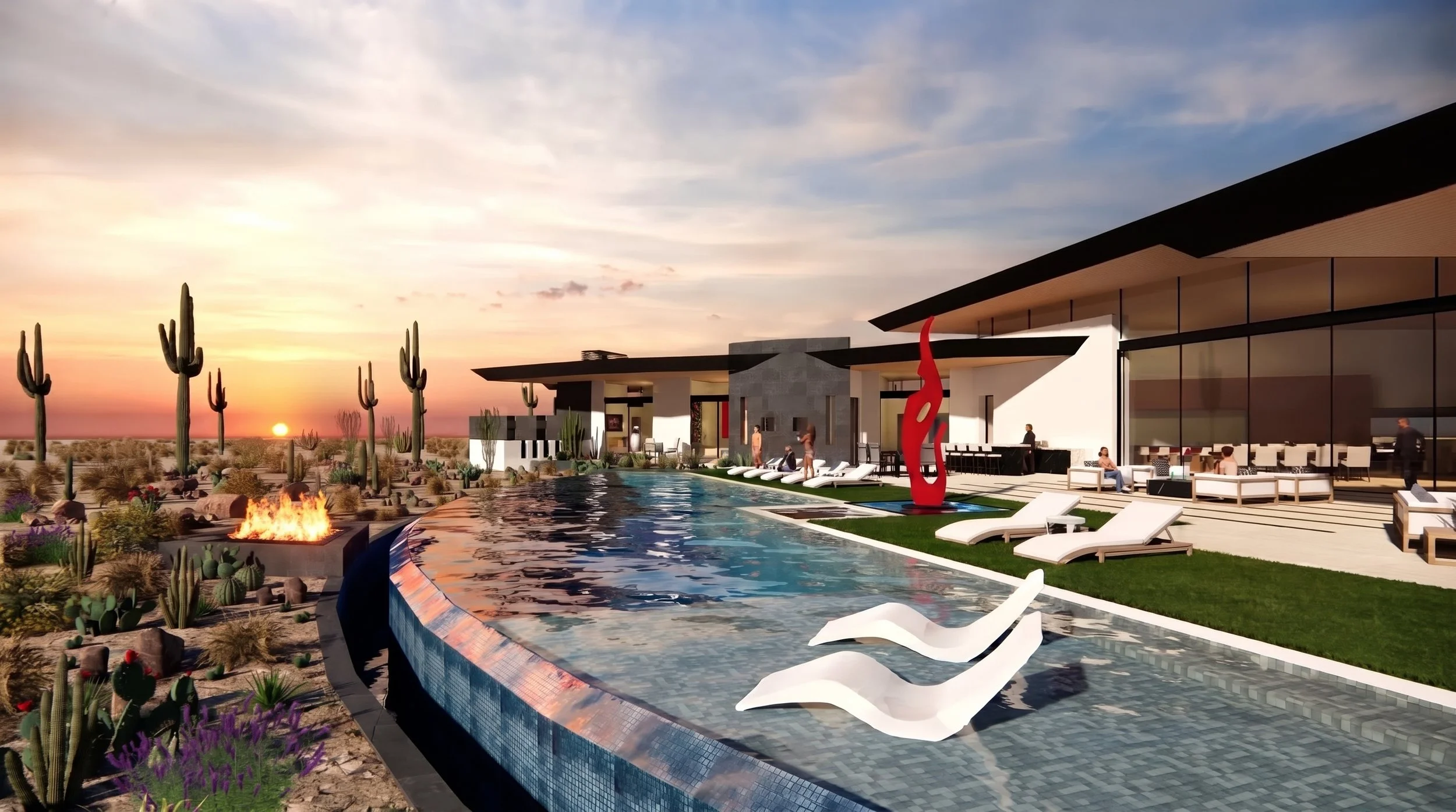 Luxury modern house with a swimming pool, in Scottsdale, Arizona