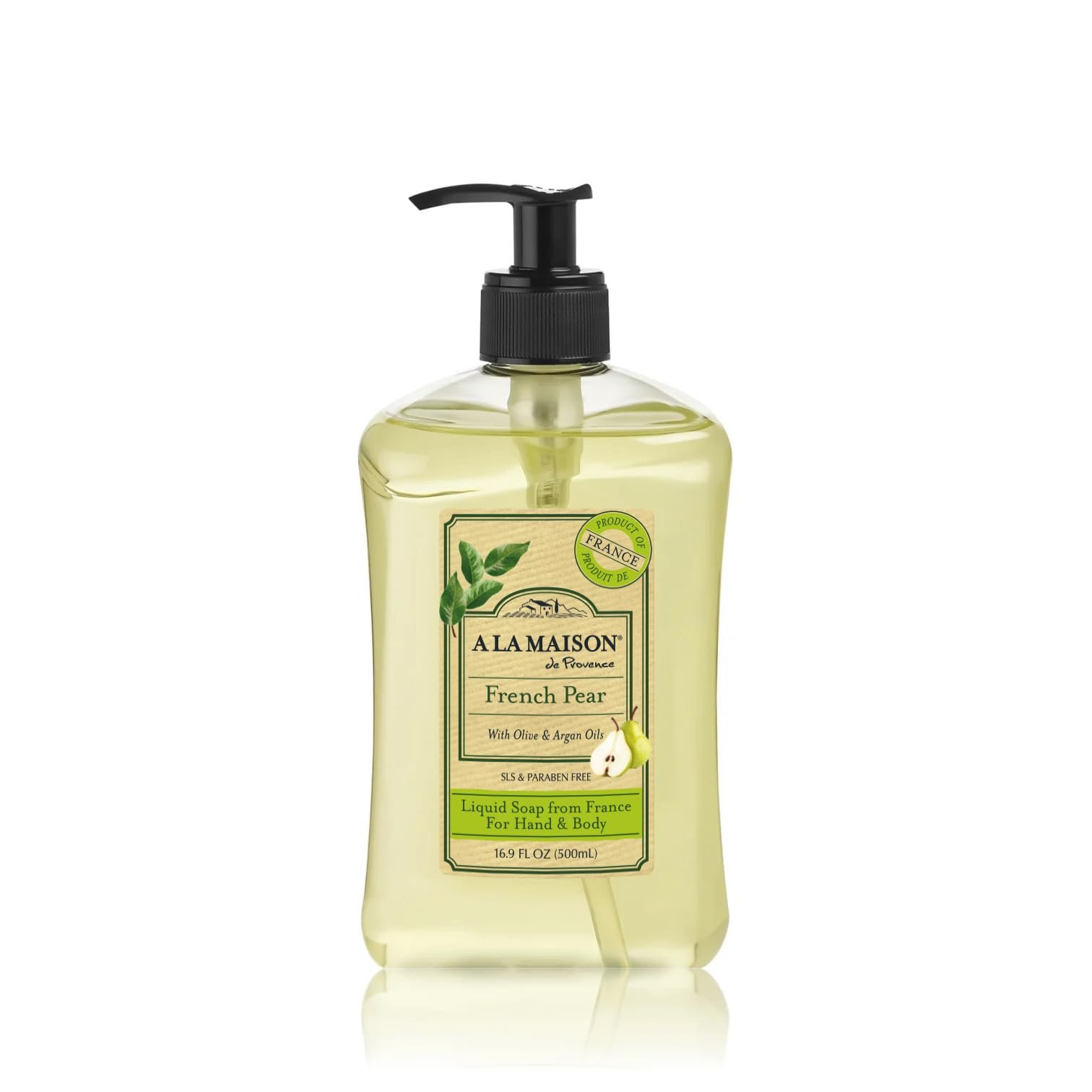 A La Maison de Provence French Pear Liquid Soap, 16.9 fl oz (500 ml)