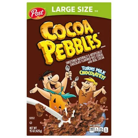 Post Cocoa Pebbles Cereal – Large Size, 15 oz (425 g)