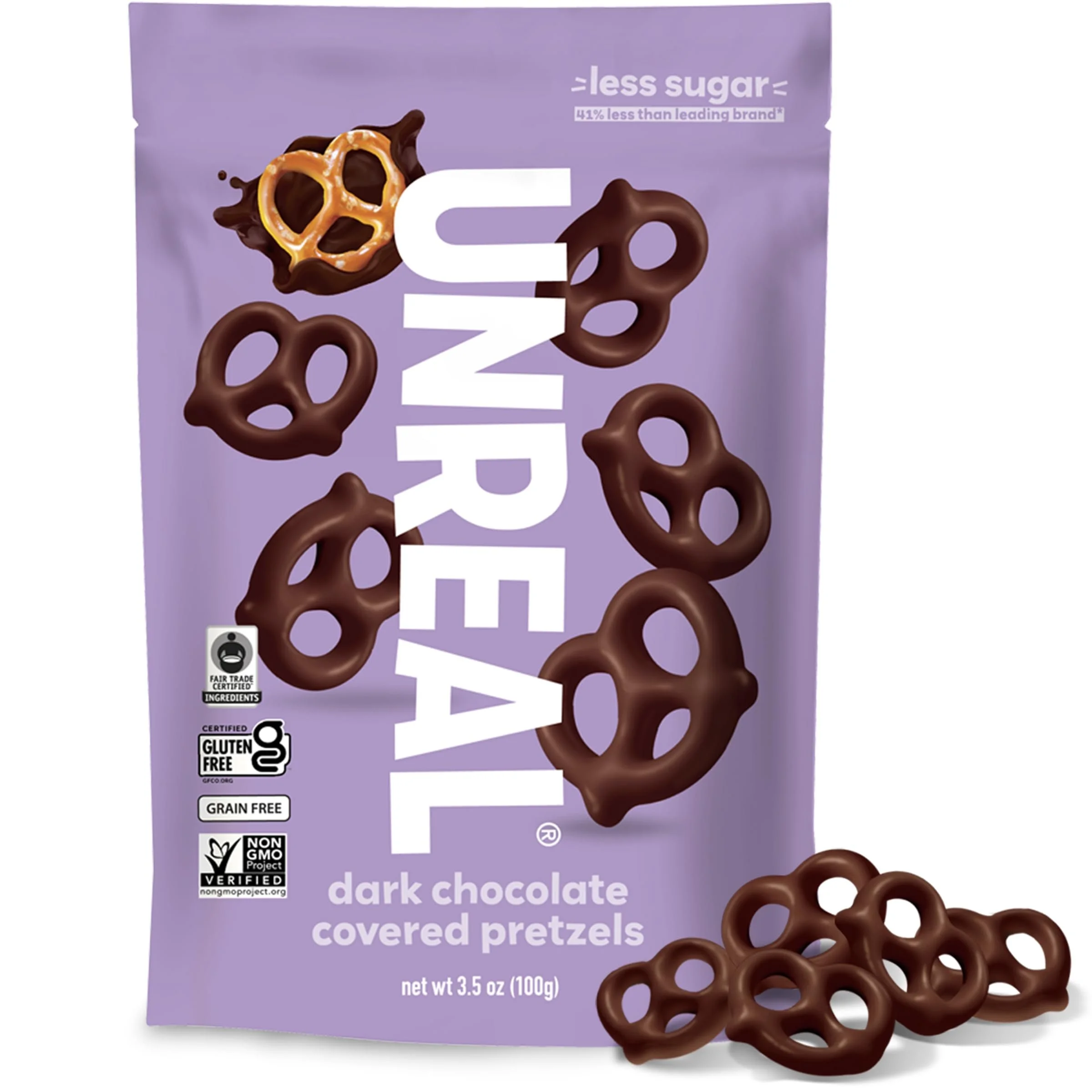 UNREAL Dark Chocolate Covered Pretzels, 3.5 oz (100 g)