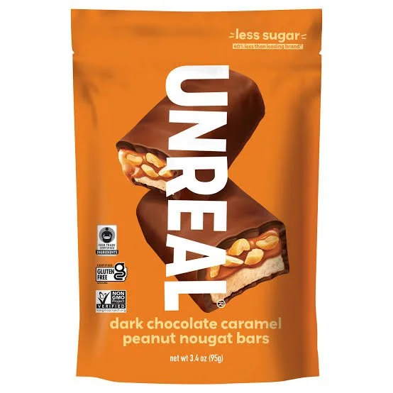 UNREAL Dark Chocolate Caramel Peanut Nougat Bars, 7.4 oz (210 g)