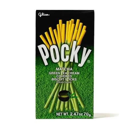 Glico Pocky Matcha Cream Covered Biscuit Sticks, 2.47 oz (70 g)