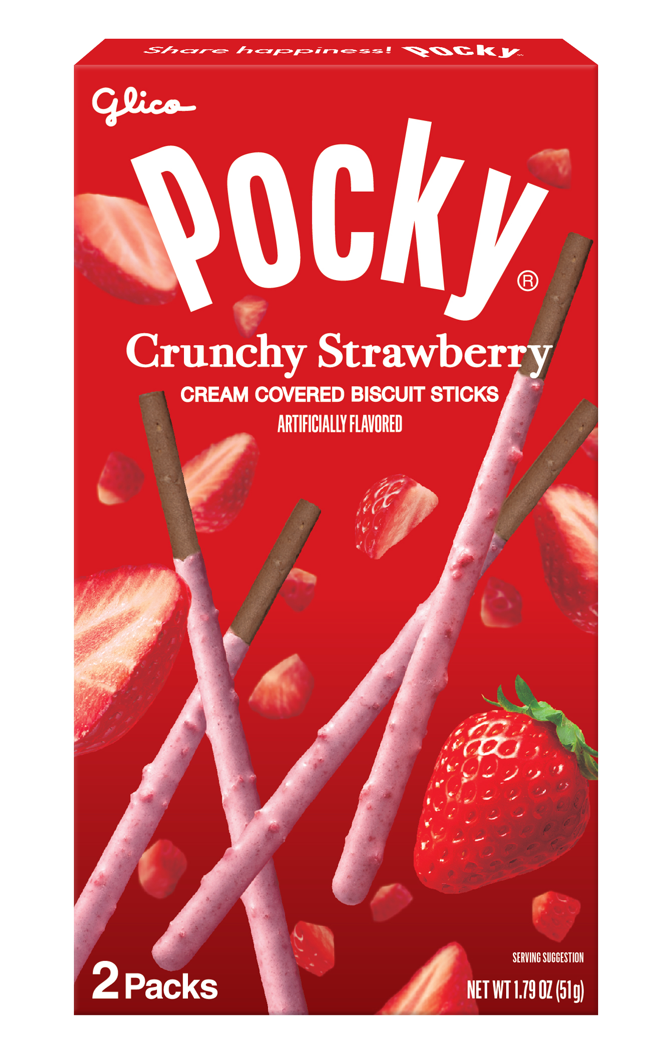 Glico Pocky Crunchy Strawberry, 2 Packs