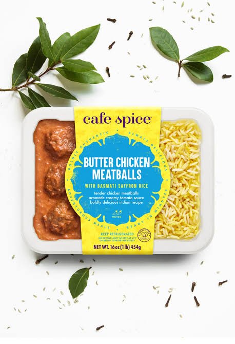 Cafe Spice Butter Chicken Meatballs with Basmati Saffron Rice, 16 oz (454 g)