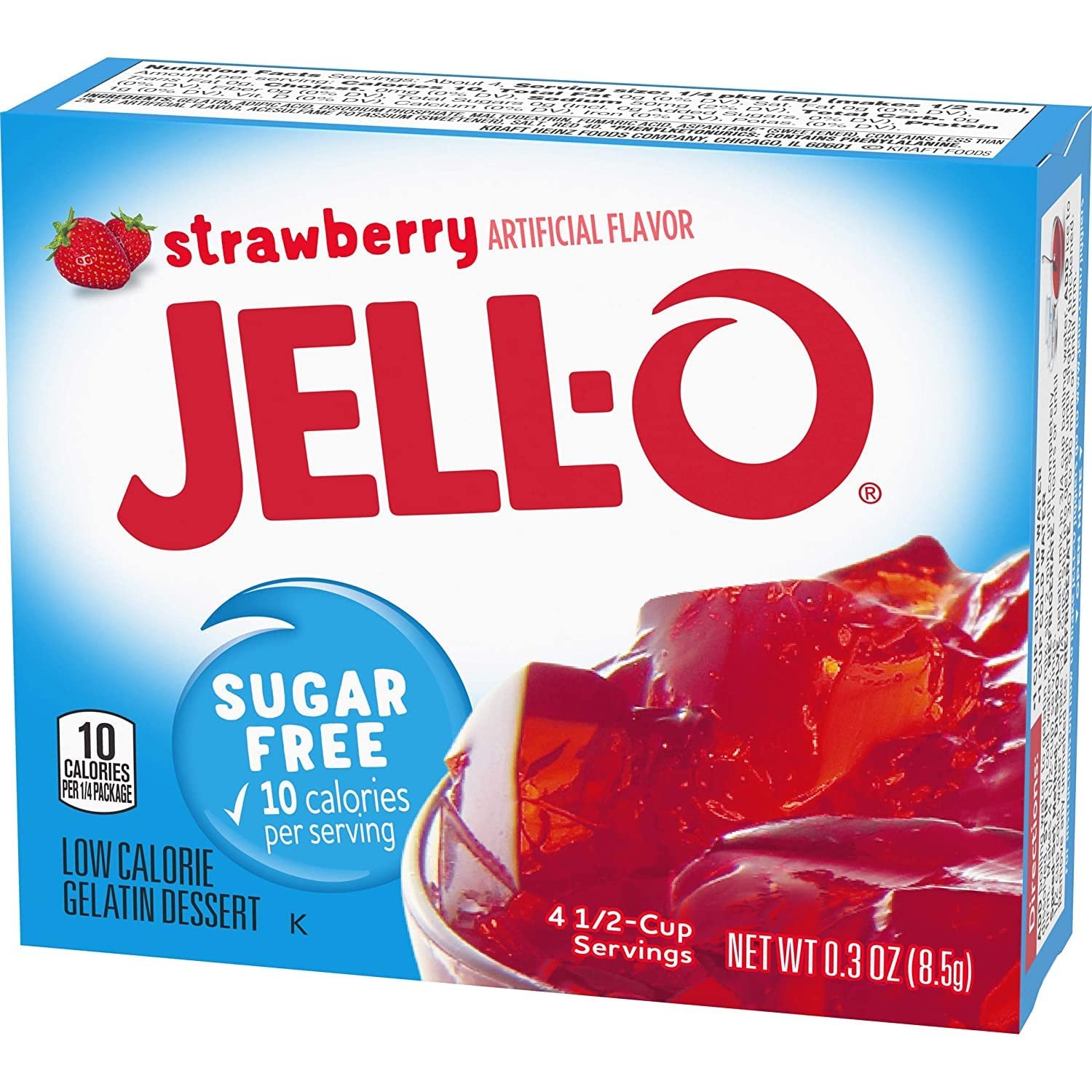 Jell-O Sugar Free Strawberry Gelatin – .3 oz