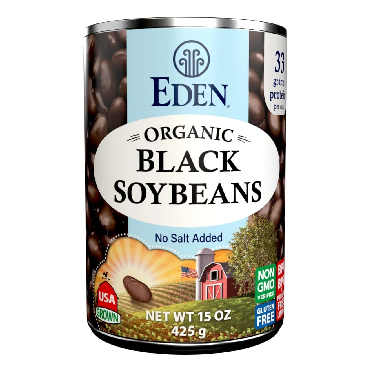 Eden Black Soy Beans – 15 oz