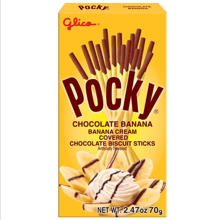 Glico Pocky Banana Cream Covered Biscuit Sticks, 2.47 oz (70 g)