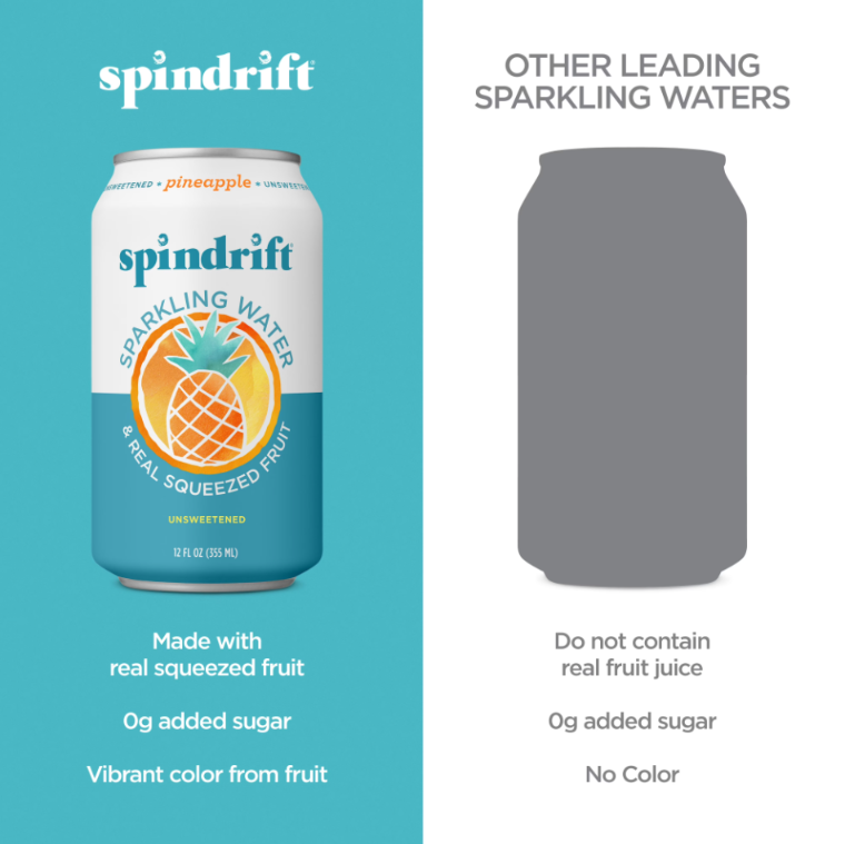 Spindrift Pineapple Sparkling Water – 12 fl oz, 8 Pack.png