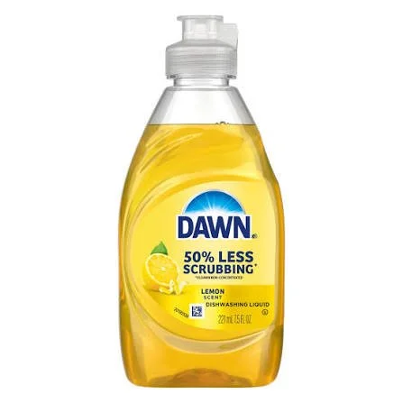 Dawn 50% Less Scrubbing Dish Soap Lemon Scent, 7.5 fl oz (221 ml)