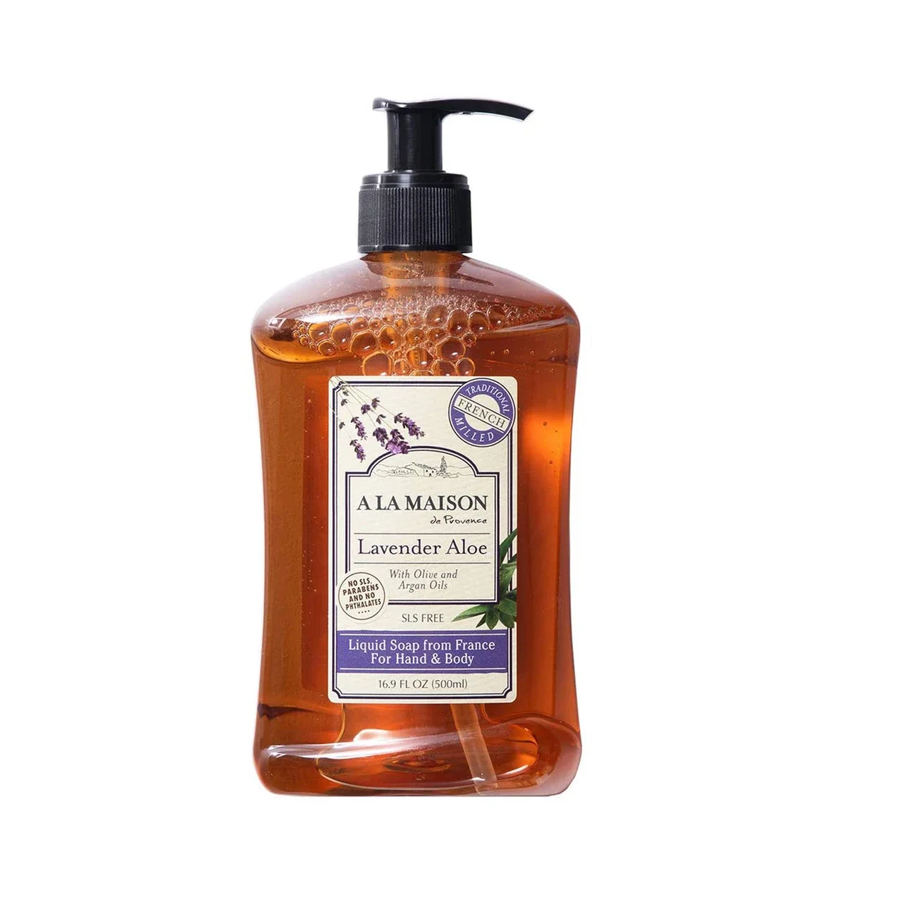 A La Maison de Provence Lavender Aloe Liquid Soap, 16.9 fl oz (500 ml)