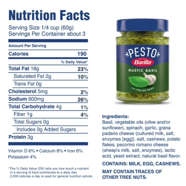 Barilla Rustic Basil Pesto Sauce – 6.5 oz.png