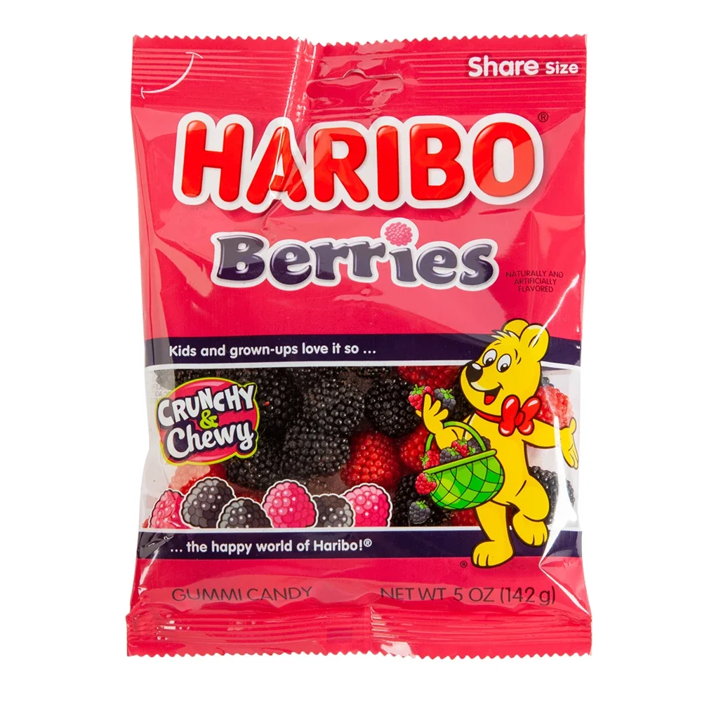 Haribo Berries Gummies Peg – 5 oz