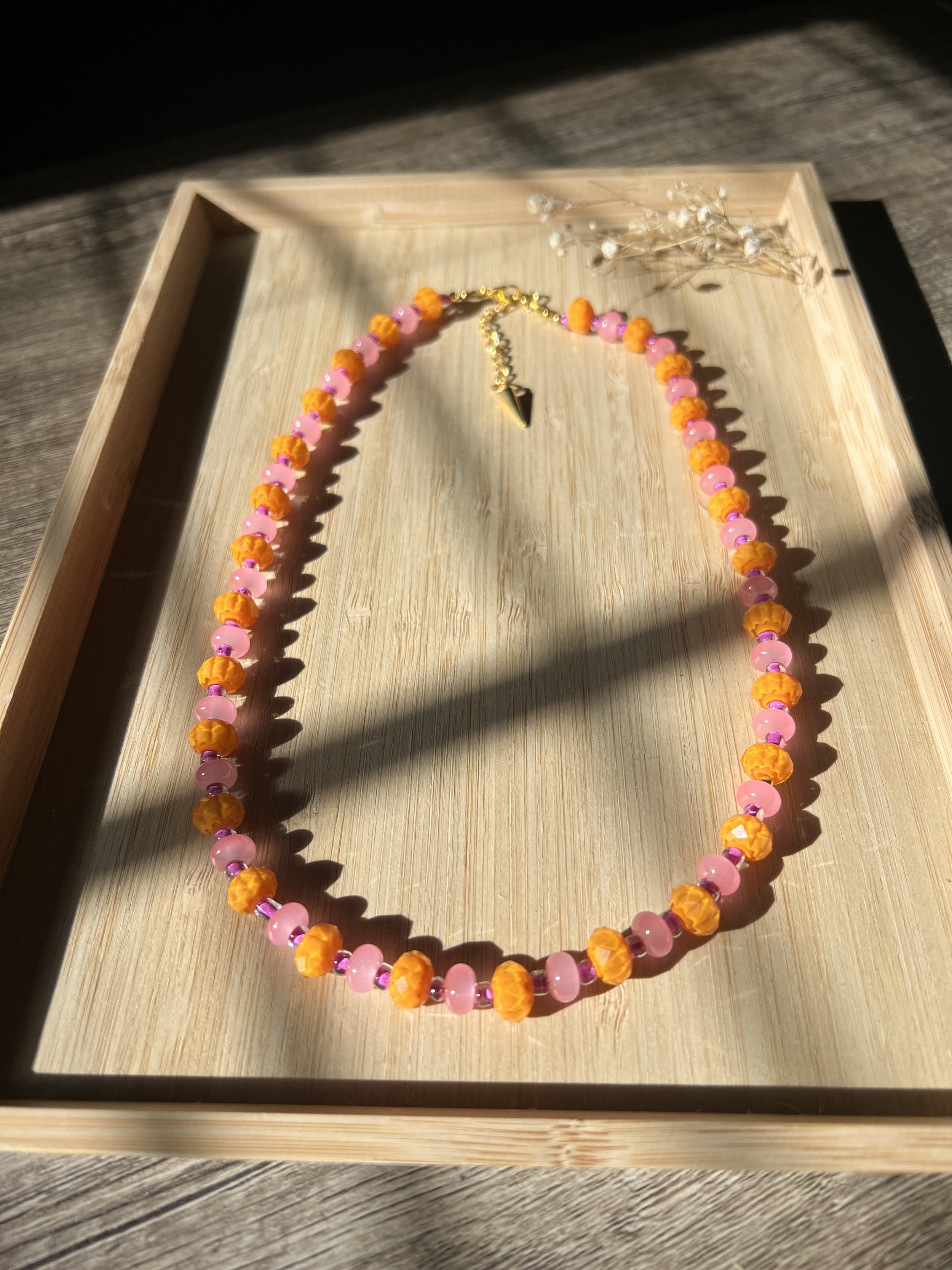 Ice Cream Sherbet Glass Bead Necklace