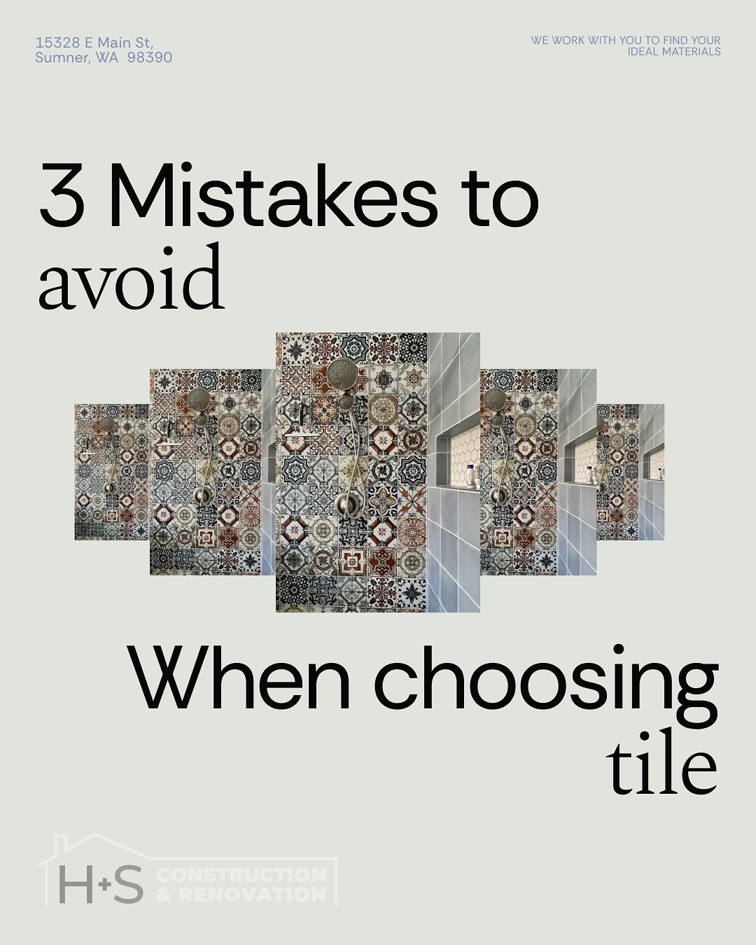3 Common Tile Mistakes (and How to Avoid Them)
Tile can completely transform a space &mdash; but the right details matter.
Here are three mistakes we see homeowners make most often:

- Choosing the wrong grout color &mdash; it can make or break your 