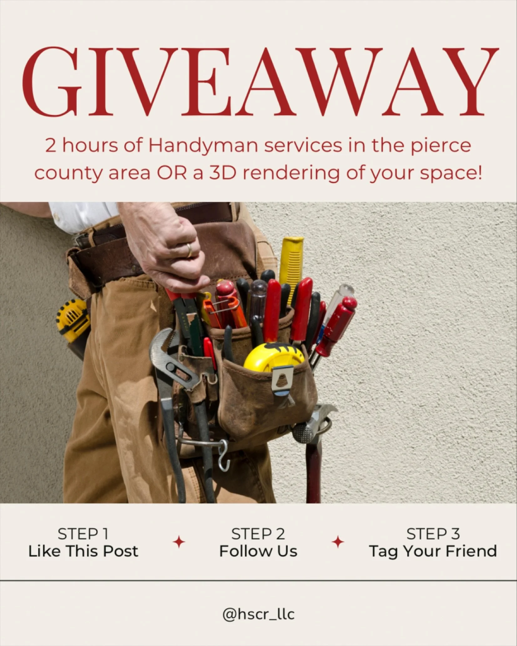 📢 GIVEAWAY TIME!

We&rsquo;re celebrating this season by giving one homeowner their choice of:

🛠 2 FREE hours of handyman services (for small repairs, installs, or punch list help)
🧱 OR a custom 3D rendering of your space &mdash; perfect if you&r
