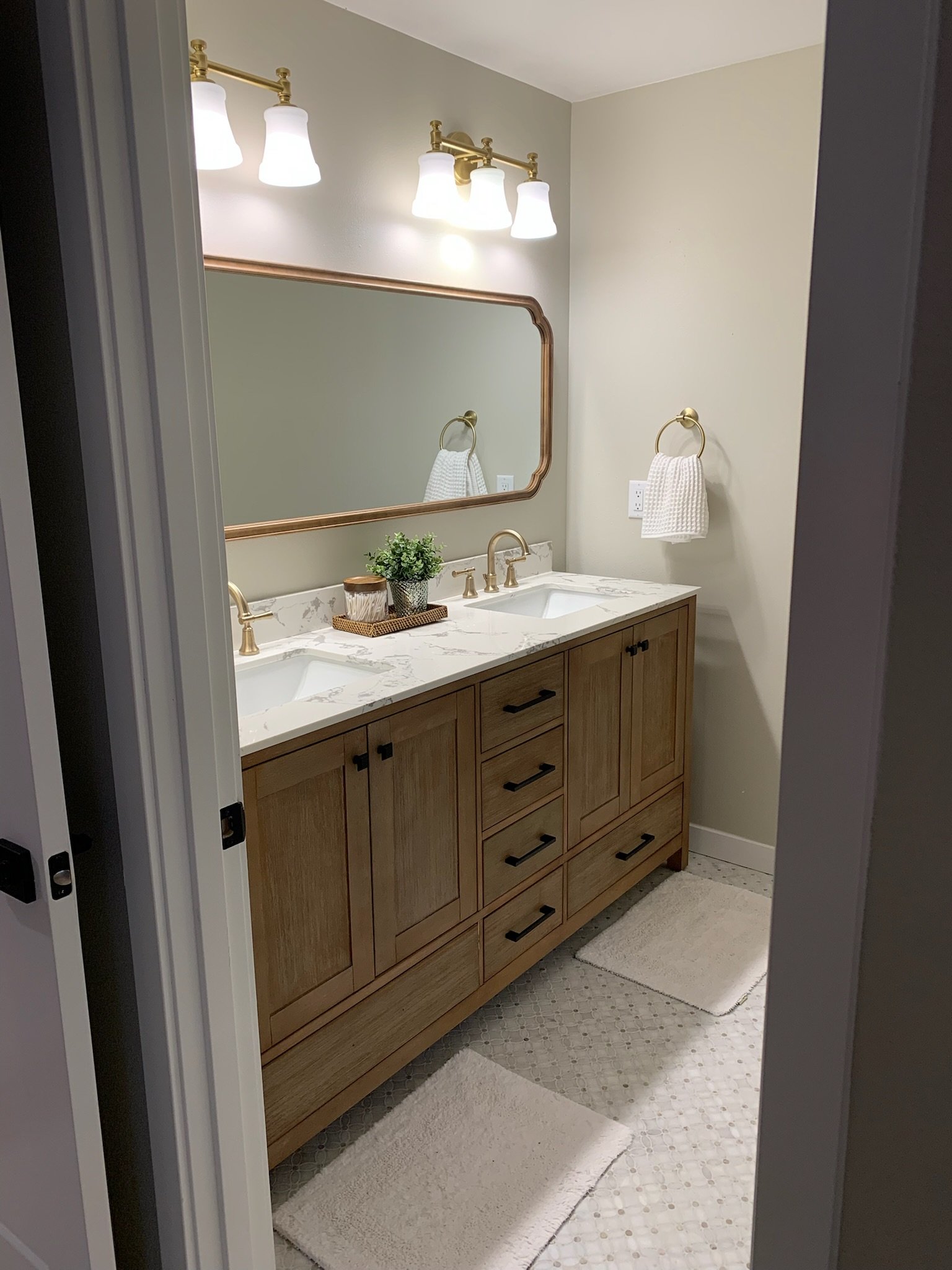 Fircrest Bathroom remodel, tile, vanity, mirror