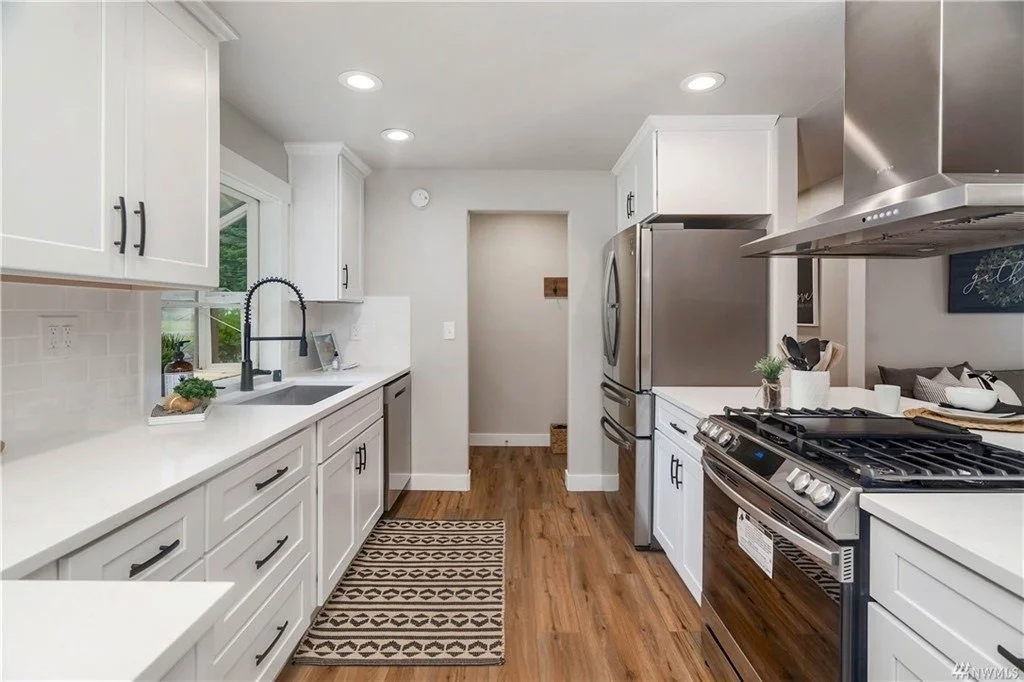 Renton kitchen remodel, quartz, LVP