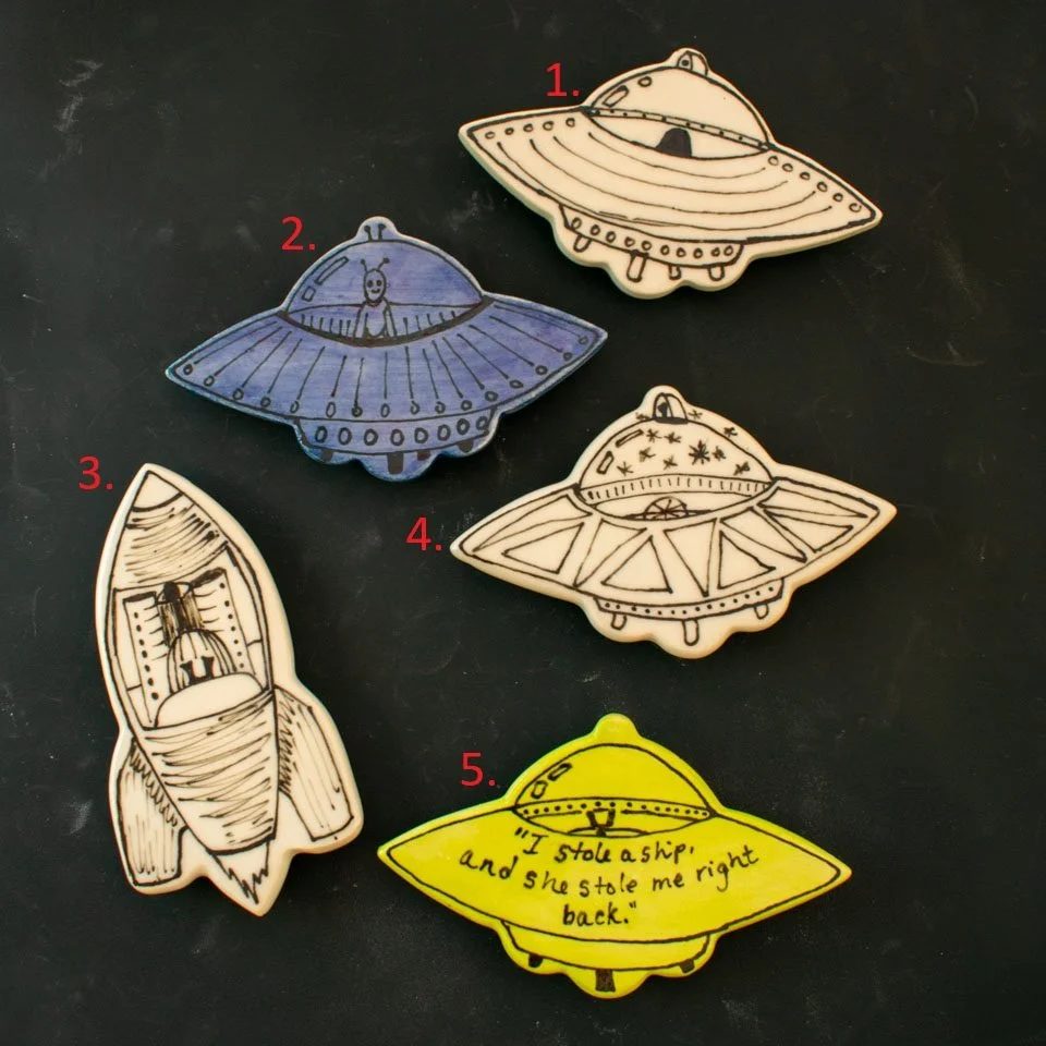 ceramic space ship magnets