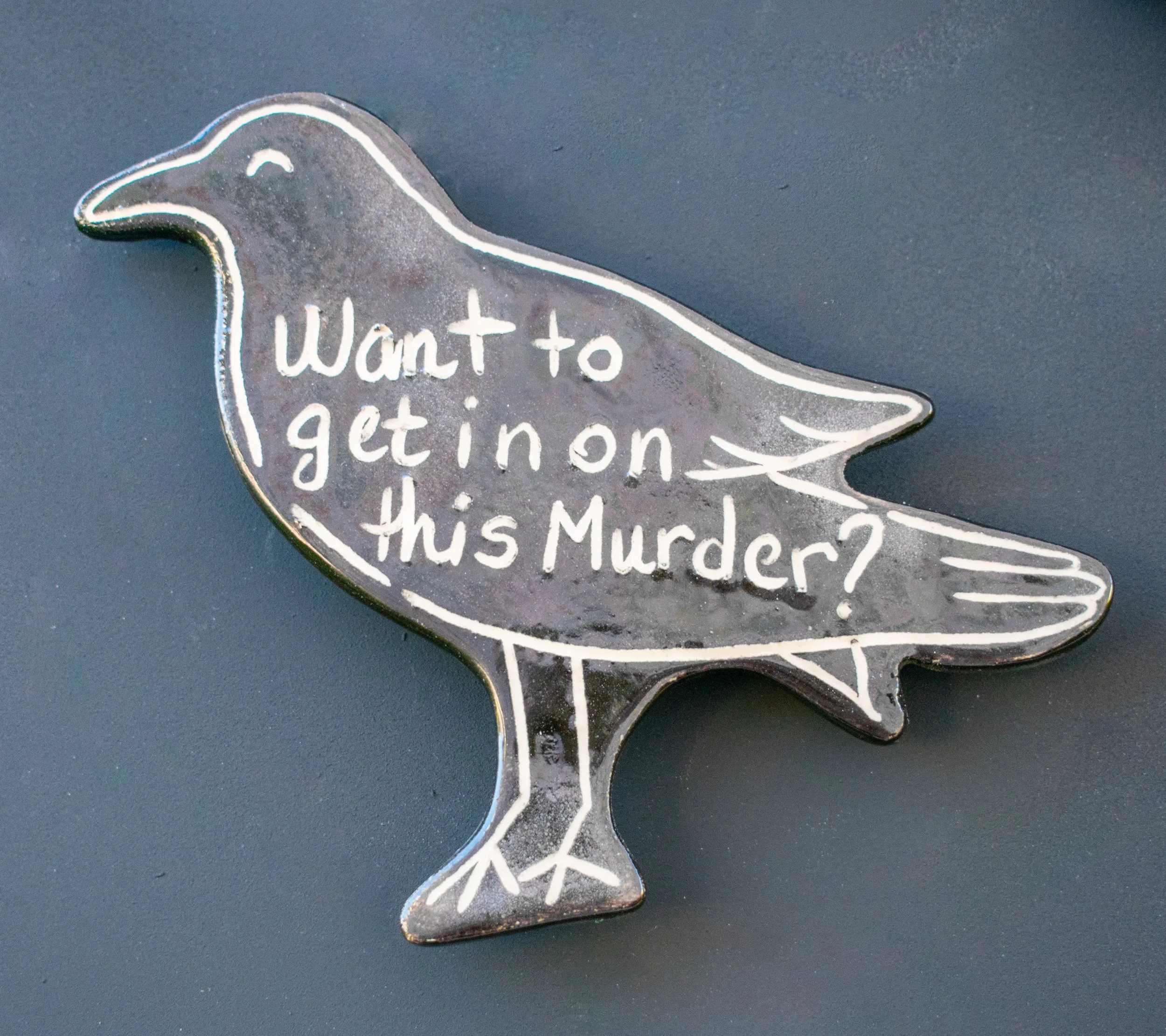 ceramic crow magnets