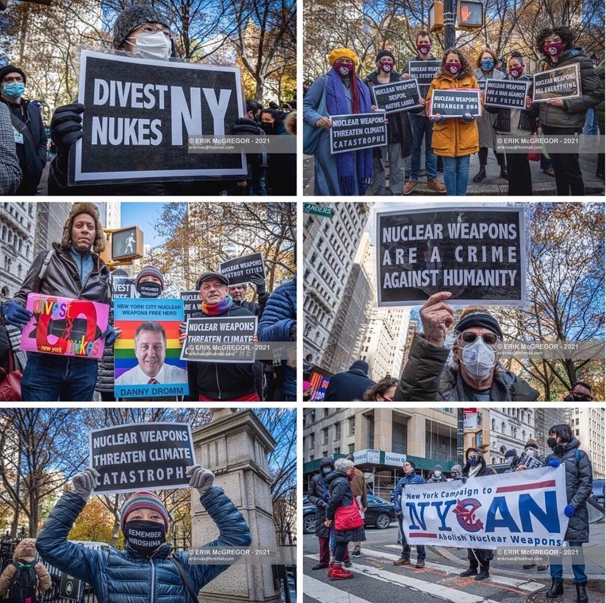 NYCAN and supporters, including @risenresistnyc, gathered in NYC at City Hall on 11/23/21 for the final push to pass Res. 976-2019 and INT 1621-2019, introduced by City Council Member Daniel Dromm.

#NuclearBan #NuclearBanTreaty #DivestNukesNYC #Abol