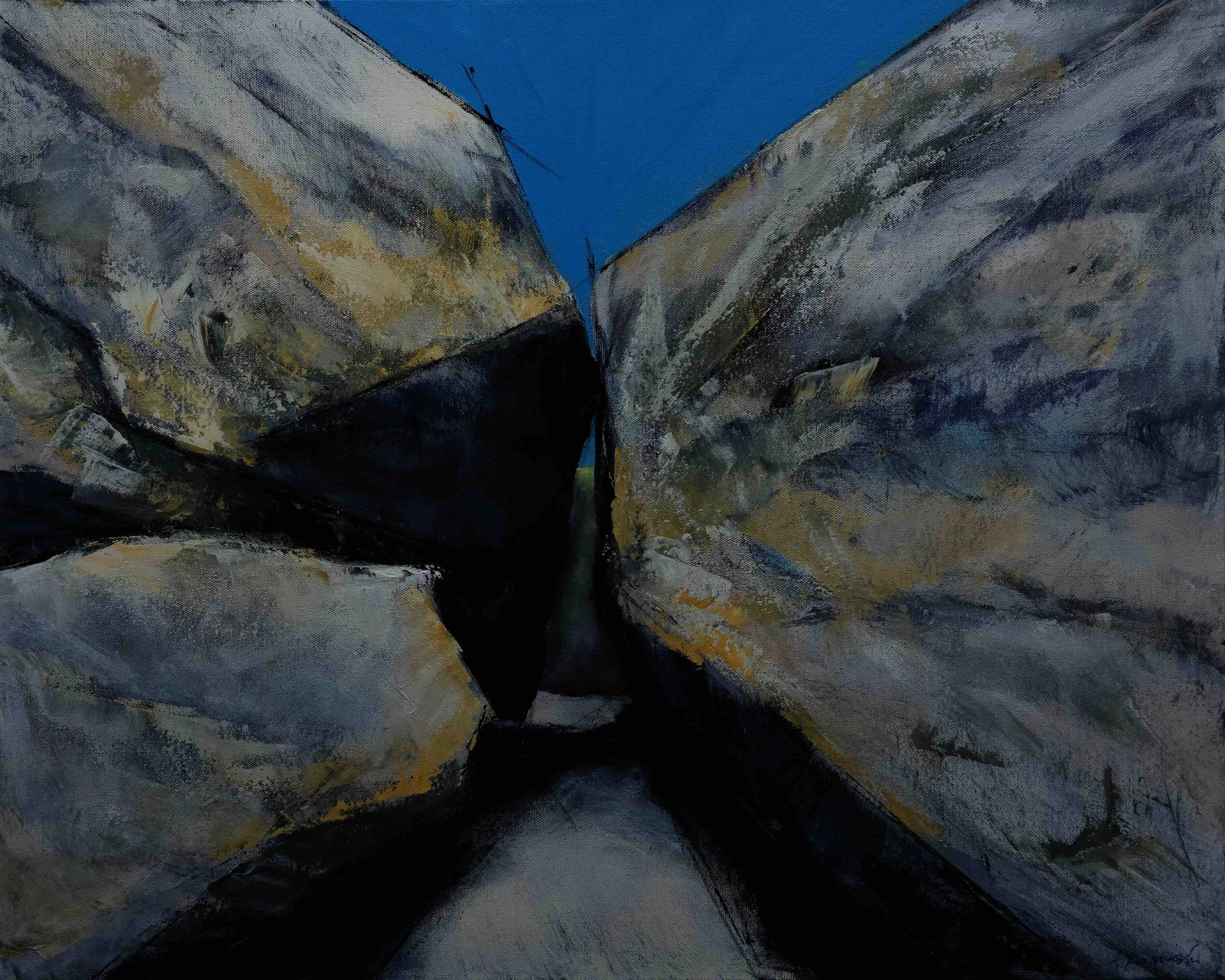 "Erratic Encounter"
Acrylic on canvas
30"w x 24"h