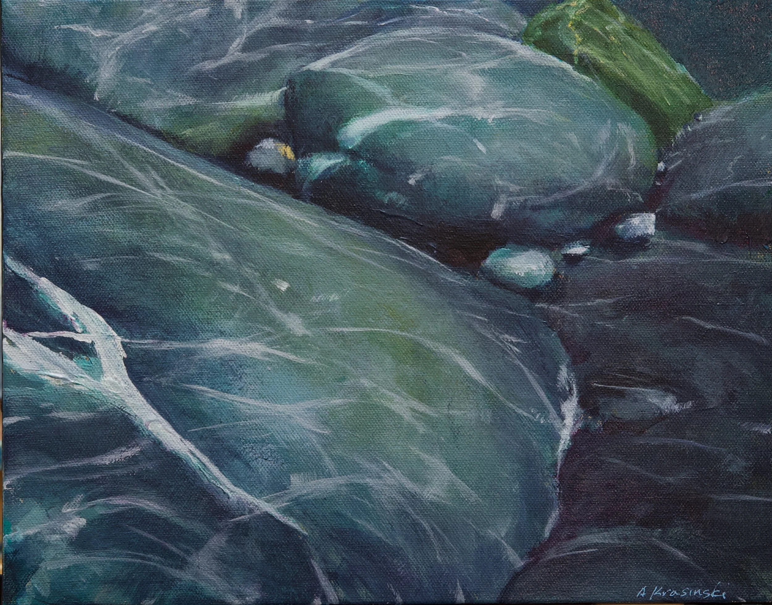 "Yuba Riverbed #3"
Acrylic on canvas
14"w x 11"h