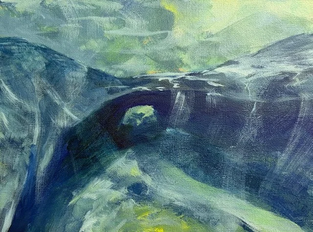 "Light and the Tunnel"
Acrylic on canvas
11"w x 9"h