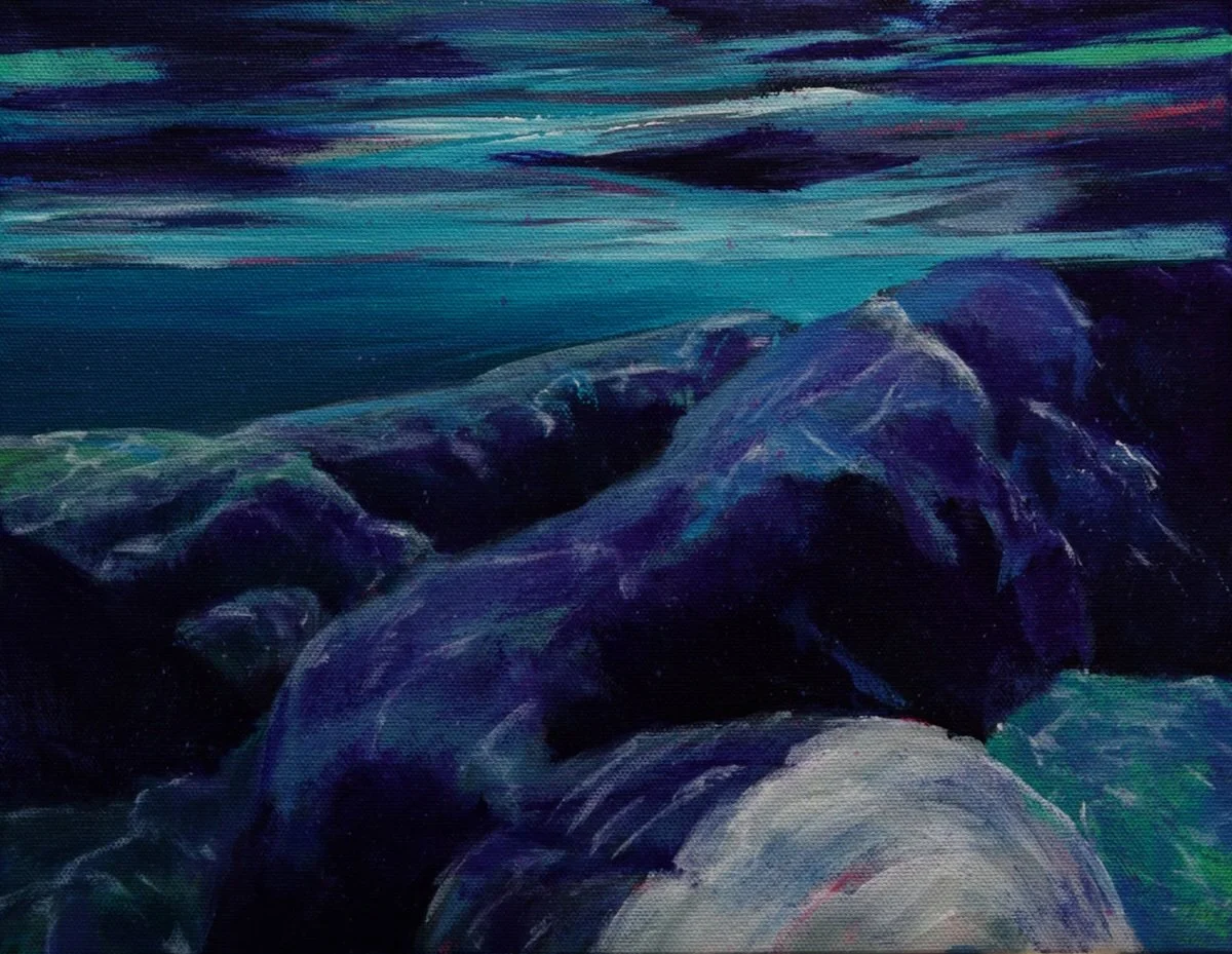 "Yuba Riverbed #5"
Acrylic on canvas
14"w x 11"h