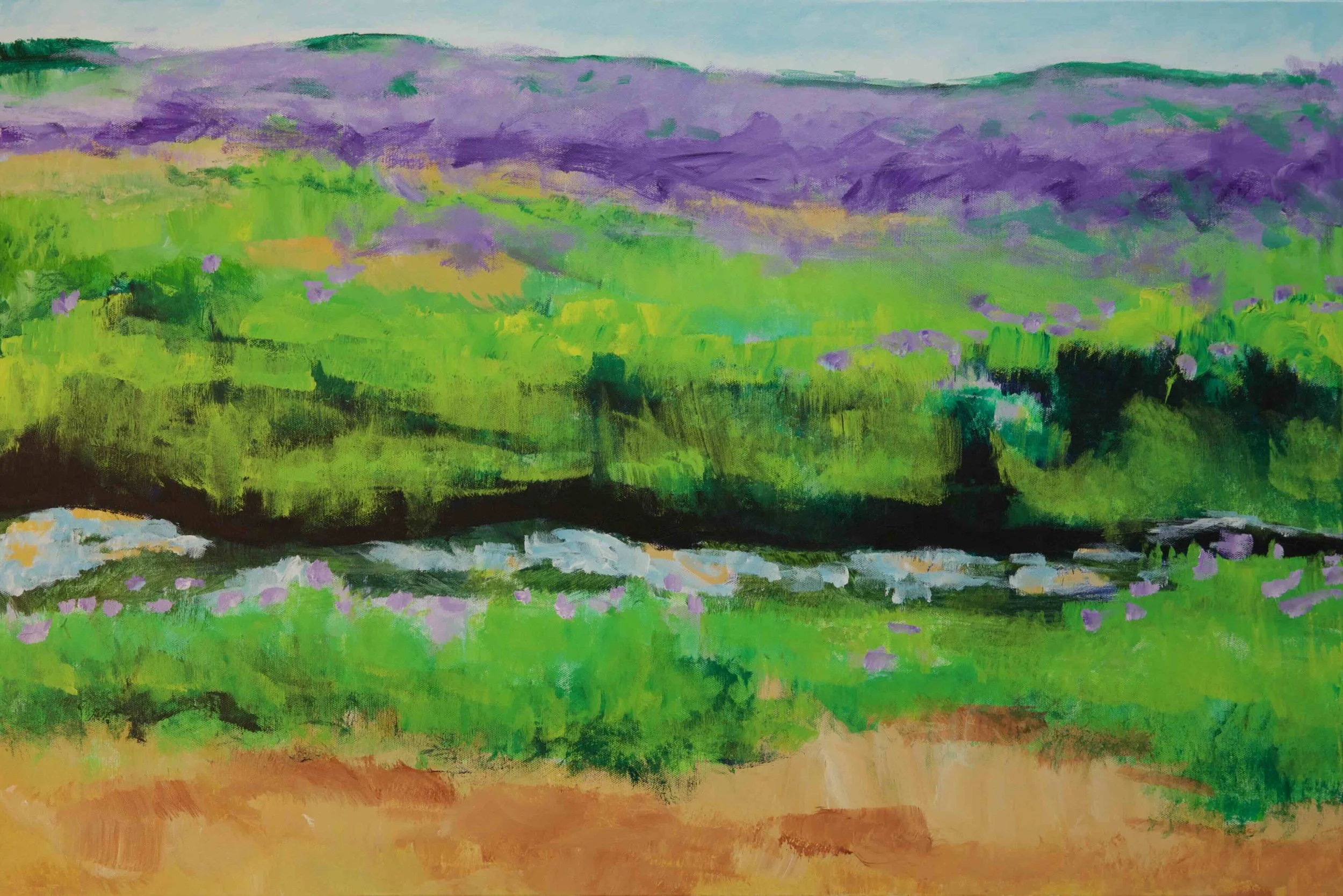 "Table Mountain Lupines"
Acrylic on canvas
36"w x 24"h