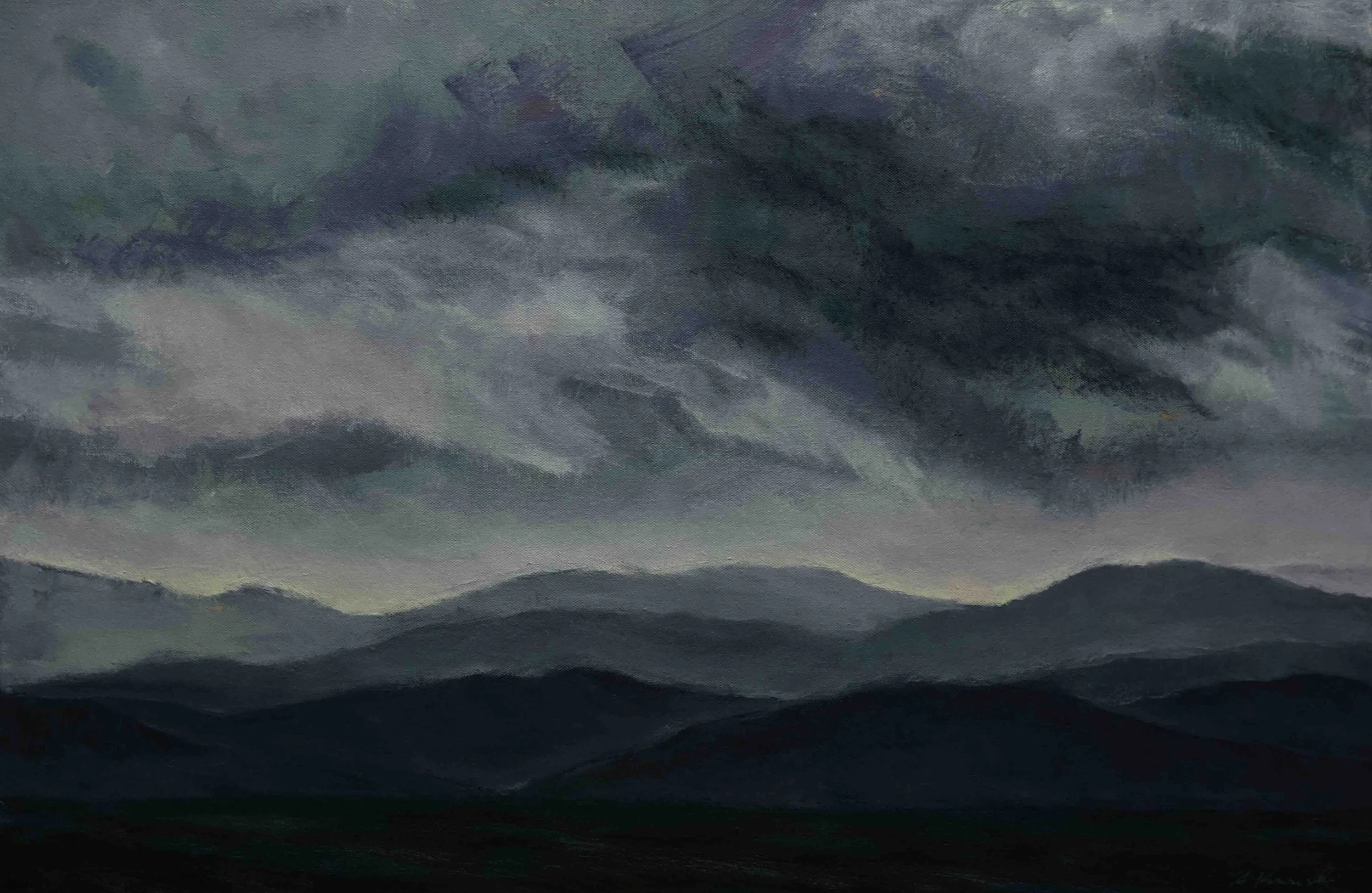 "Clouds Over the Temblors"
Acrylic on canvas
30"w x 20"h